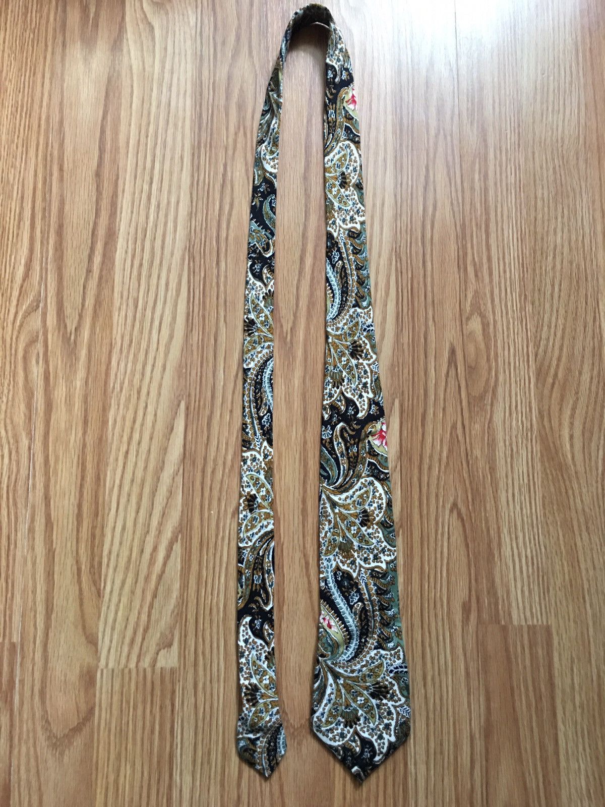 Vintage Via Pucci Vintage Designer Paisley Cotton Mens Tie Size ONE SIZE - 6 Thumbnail