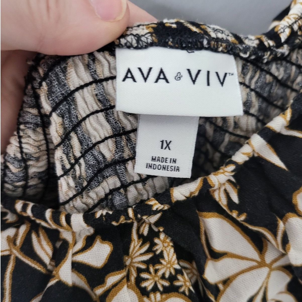 Other AVA & Viv Ruffle Sleeve Empire Waist Dress-Black Floral -1X Size XL / US 12-14 / IT 48-50 - 4 Thumbnail