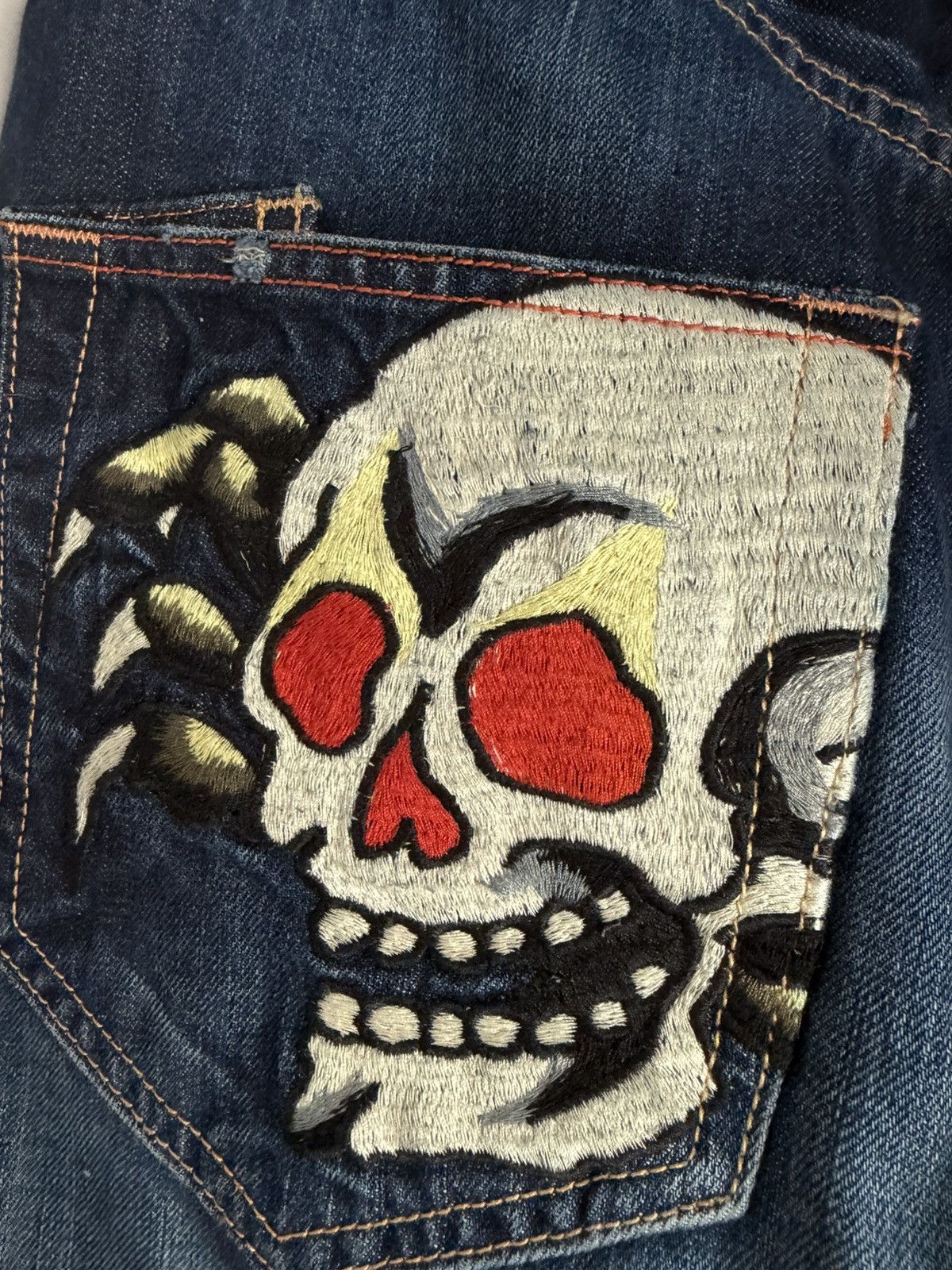 Ed Hardy Ed Hardy Vintage Spider Skull Bootcut Jeans Size US 32 / EU 48 - 7 Thumbnail