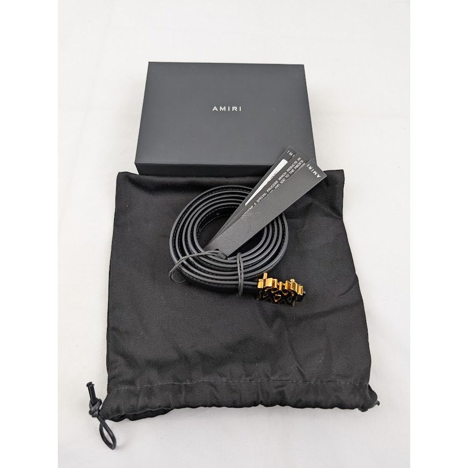 Amiri o1rshd1 Size:100 / Nappa "MA" 2CM Belt in Black Size 40 - 12 Thumbnail