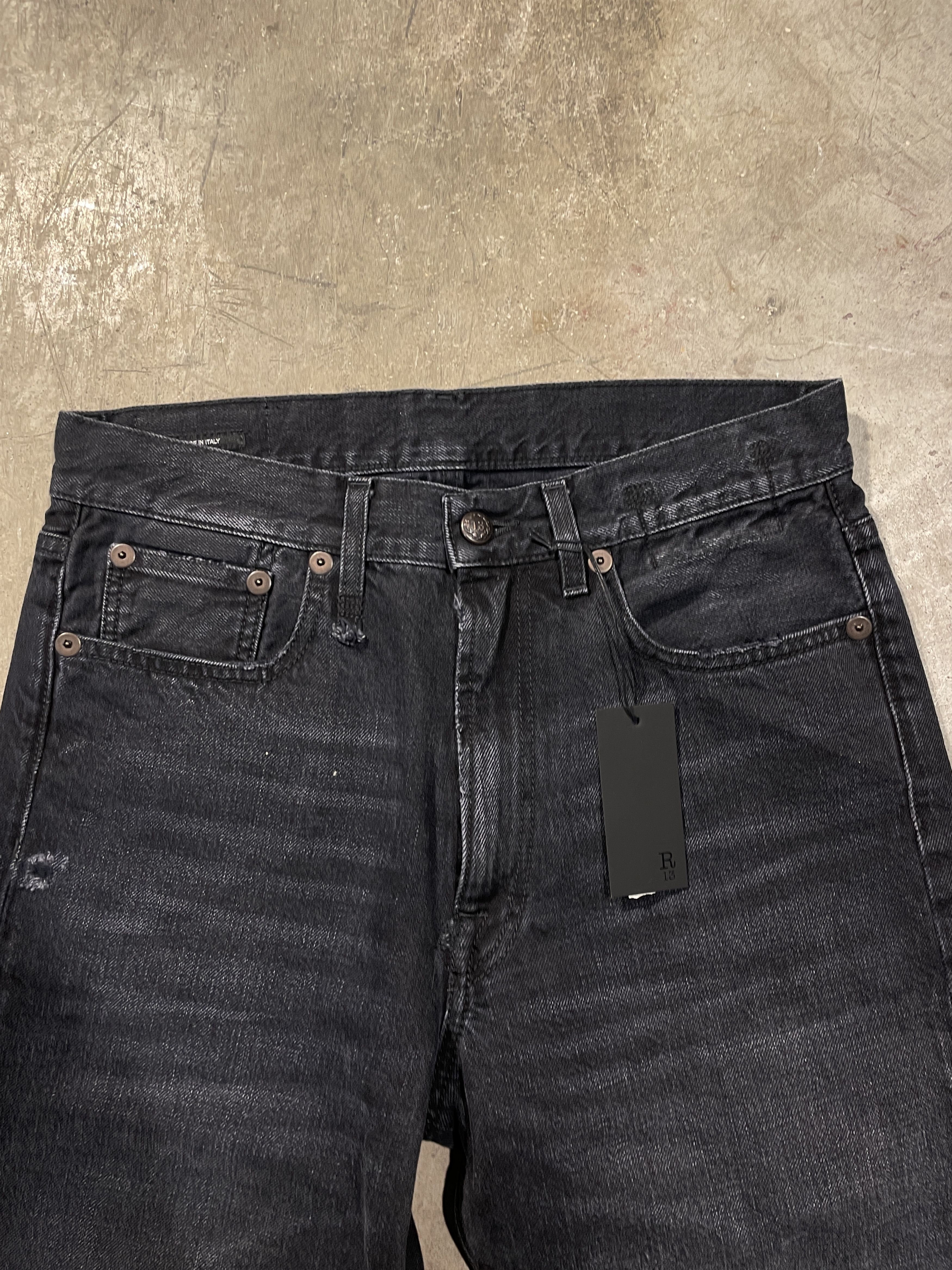 R13 R13 Boyfriend - JAKE BLACK Jeans Size 26" / US 2 / IT 38 - 4 Thumbnail