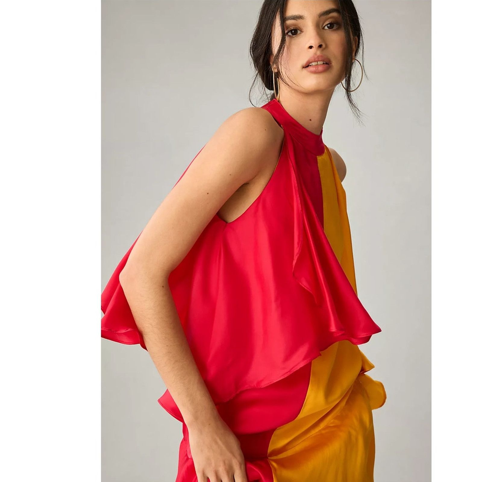 Anthropologie New Pinnacle by Shruti Sancheti Mock-Neck Colorblock Dress Size XS / US 0-2 / IT 36-38 - 5 Thumbnail
