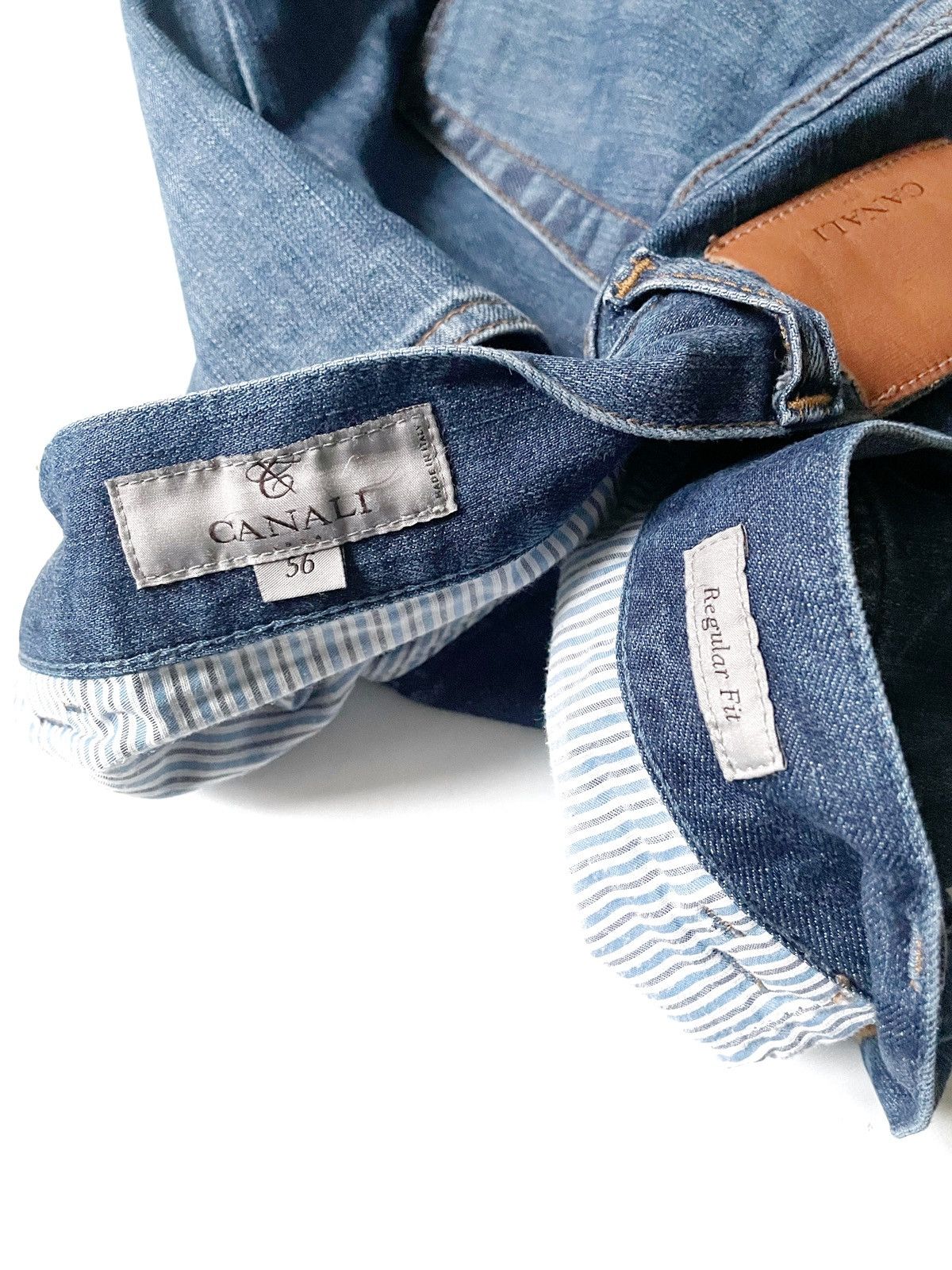 Canali Canali Men Regular Fit Blue Jeans Size 56/XL Made In Italy Size US 36 / EU 52 - 7 Thumbnail