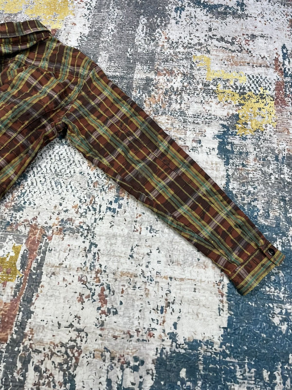 Japanese Brand Rush Hour Plaid Gold Thread Camo Print Shirt Jackets Size US M / EU 48-50 / 2 - 8 Thumbnail