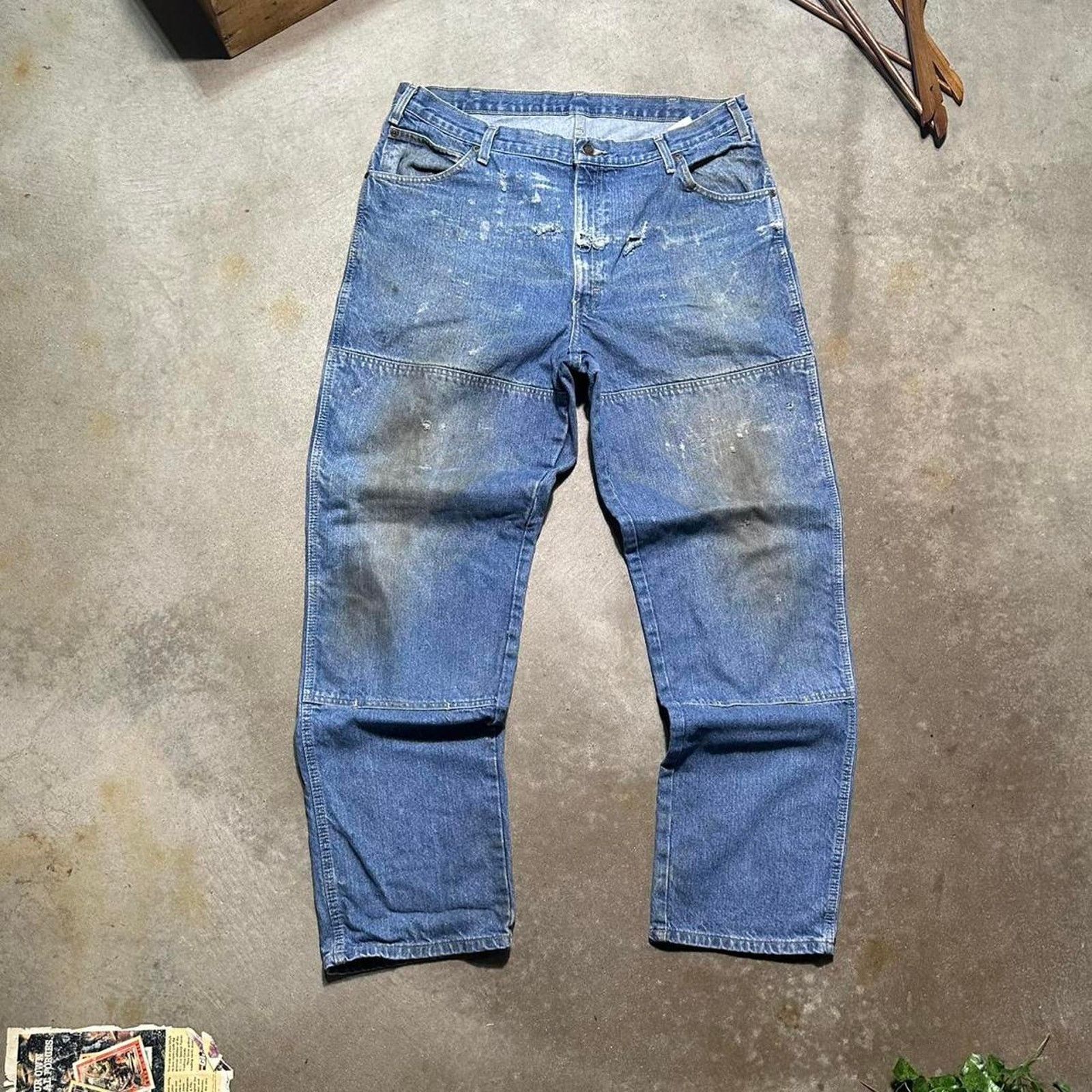 Dickies Vintage Y2K Distressed Dickies Double Knees Carpenter Jeans Size US 38 / EU 54 - 1 Thumbnail