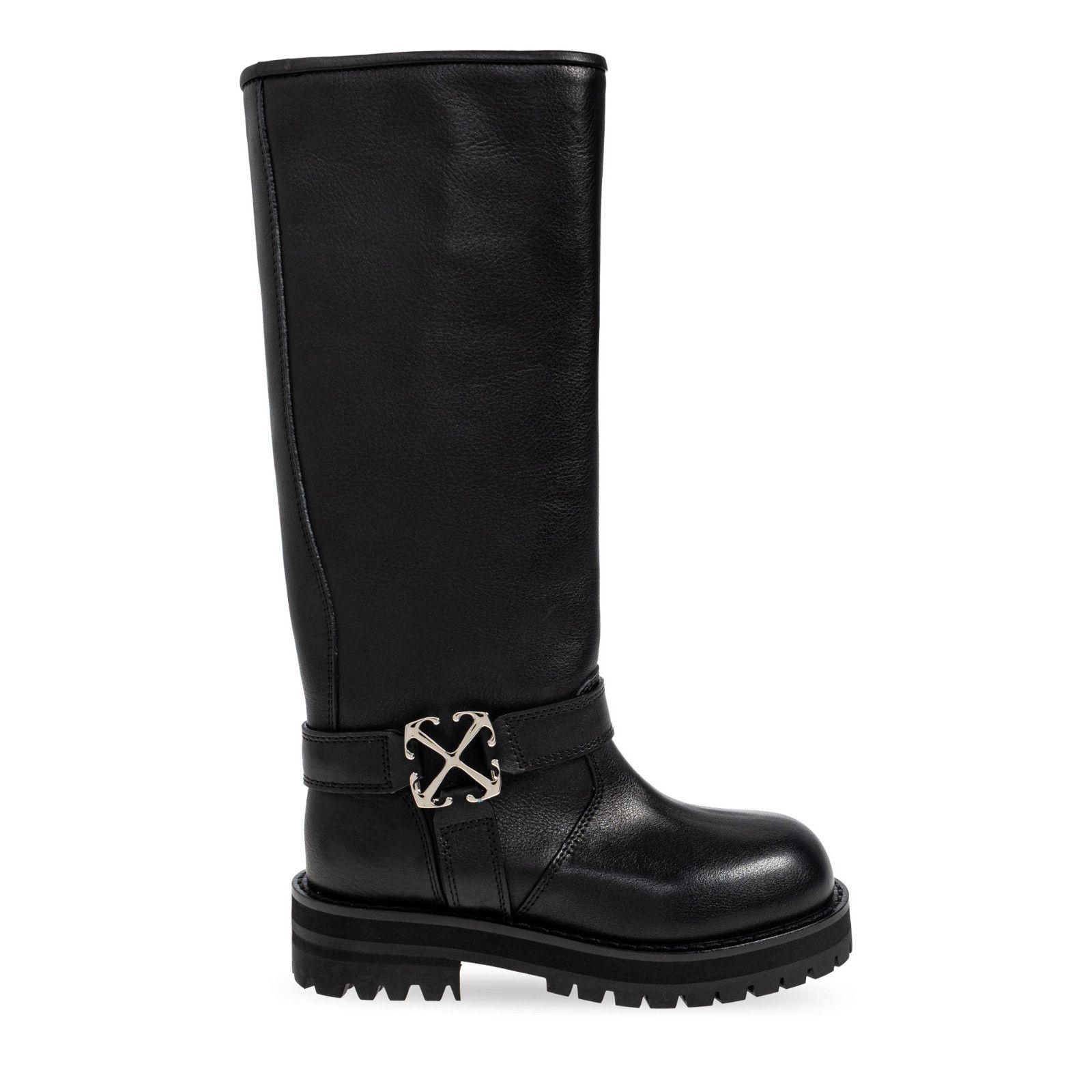 Off-White OFF-WHITE Knee High Black Leather Boots New & Authentic (Wom Size US 9 / IT 39 - 1 Thumbnail