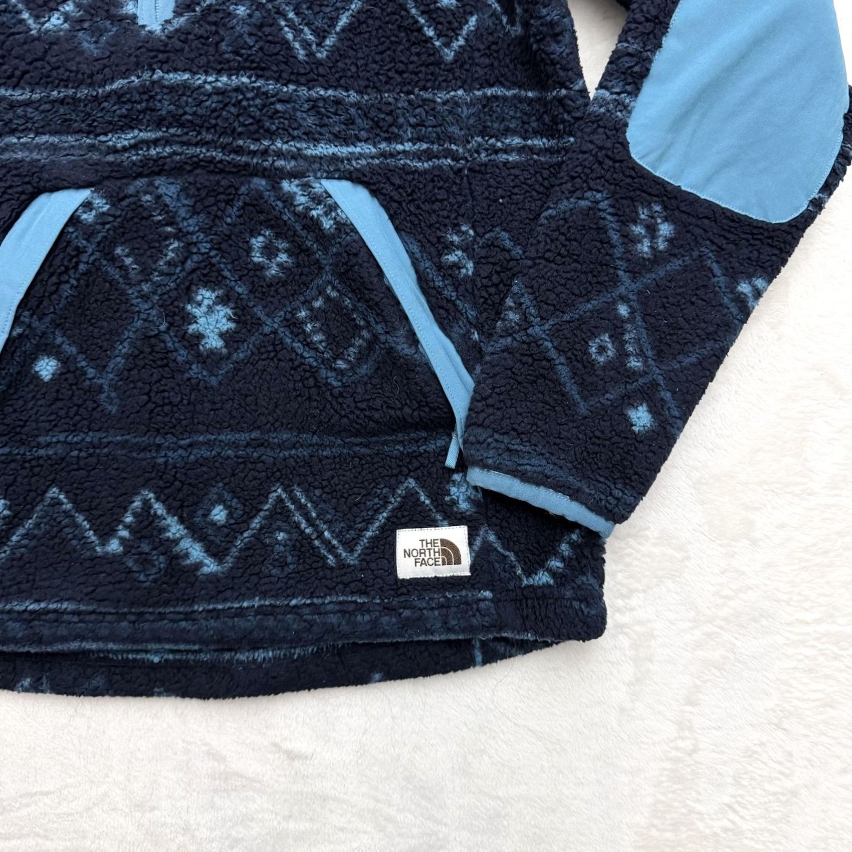 The North Face The North Face Sweater Womens XS Blue Fleece Hooded Half Zip Pullover Elbow Pads Size XS / US 0-2 / IT 36-38 - 4 Thumbnail