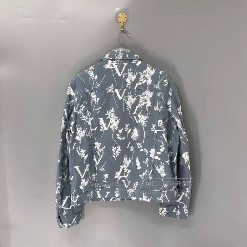 Louis Vuitton Louis Vuitton Haze blue wheat-ear printed denim jacket Size US M / EU 48-50 / 2 - 2 Thumbnail
