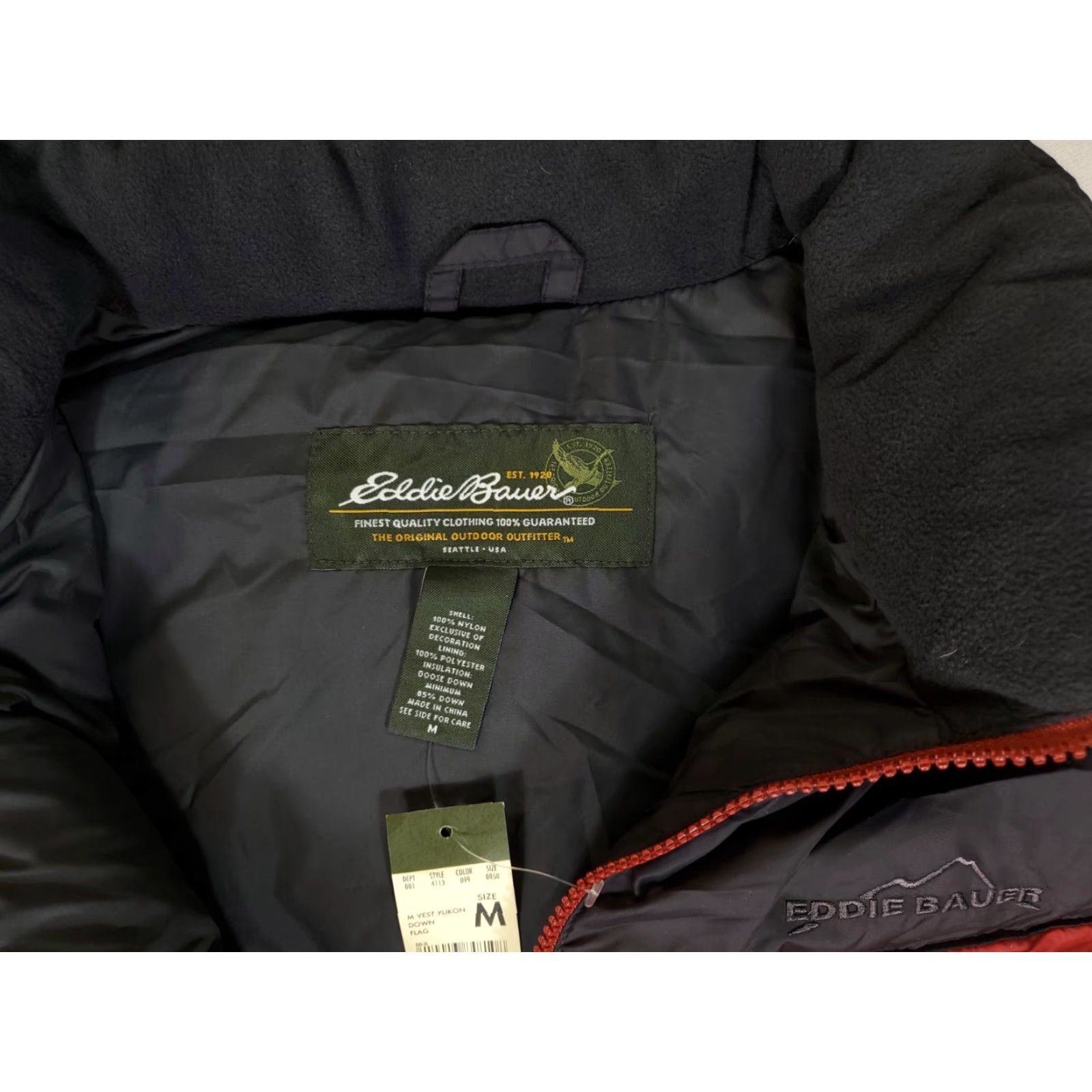 Eddie Bauer VINTAGE Eddie Bauer Goose Down Red Black Puffer Ski Snow Vest Mens M NWT EB700 Size US M / EU 48-50 / 2 - 3 Thumbnail
