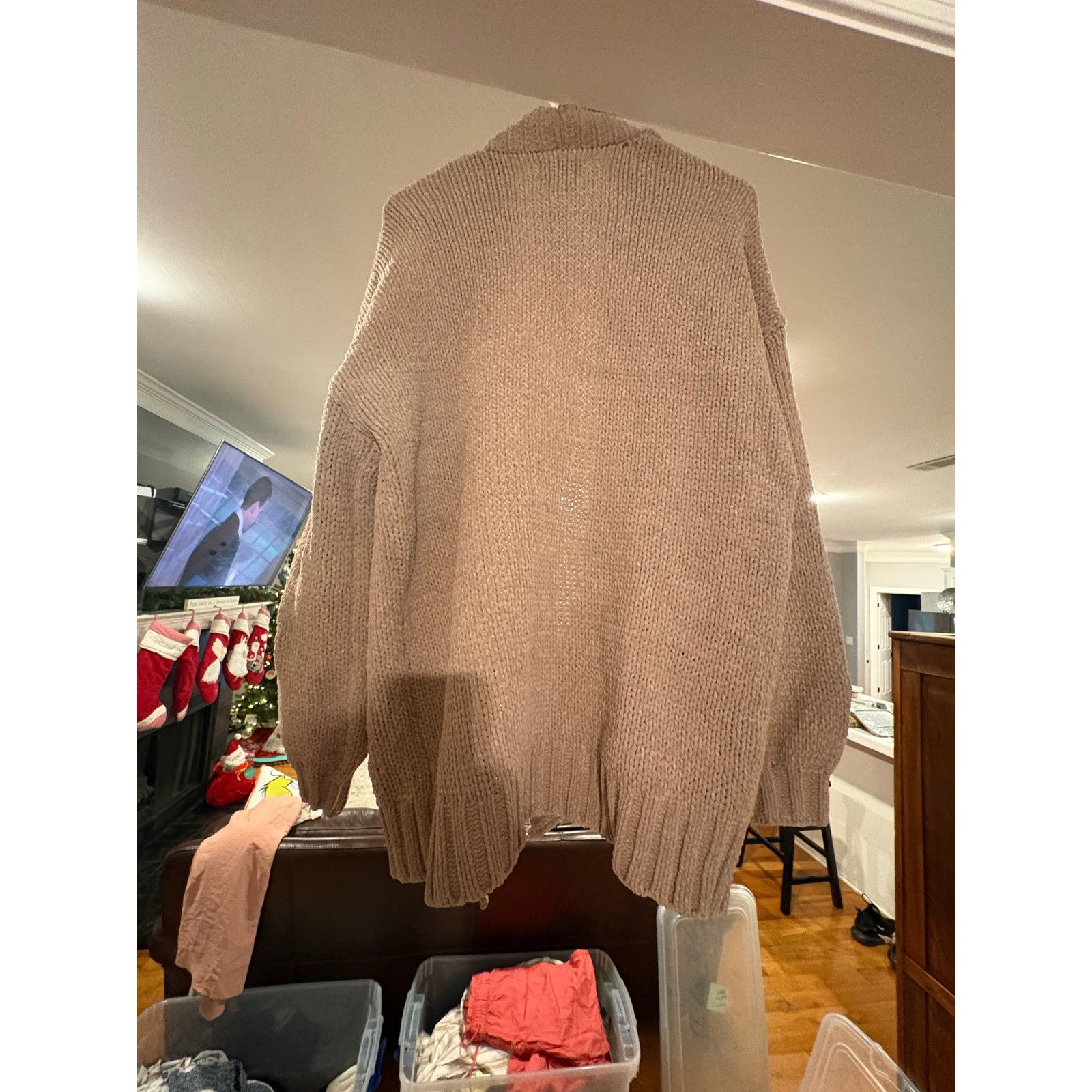 American Eagle Outfitters American Eagle Chunky Knit Cardigan S Pink Oversized Size S / US 4 / IT 40 - 3 Thumbnail