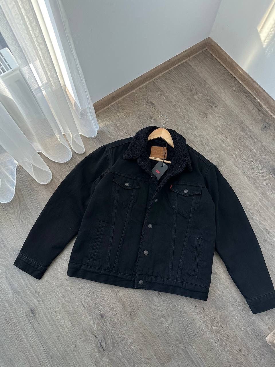 Levi's × Vintage Vintage Levi’s Black Denim Sherpa Jacket Size US L / EU 52-54 / 3 - 1 Thumbnail
