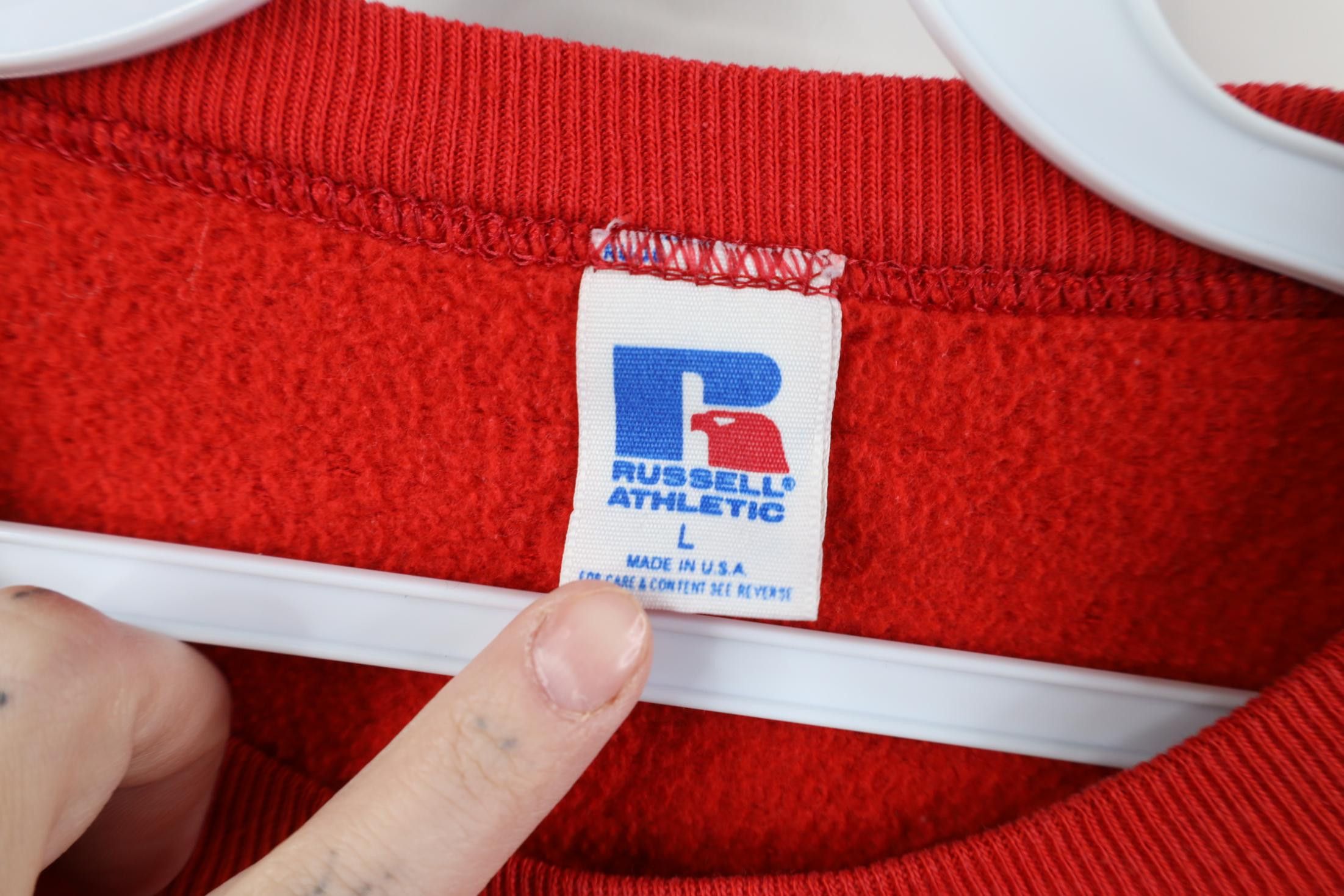 Russell Athletic Vintage 80s Russell Athletic Fit Crewneck Sweatshirt Red USA Size L / US 10 / IT 46 - 4 Thumbnail