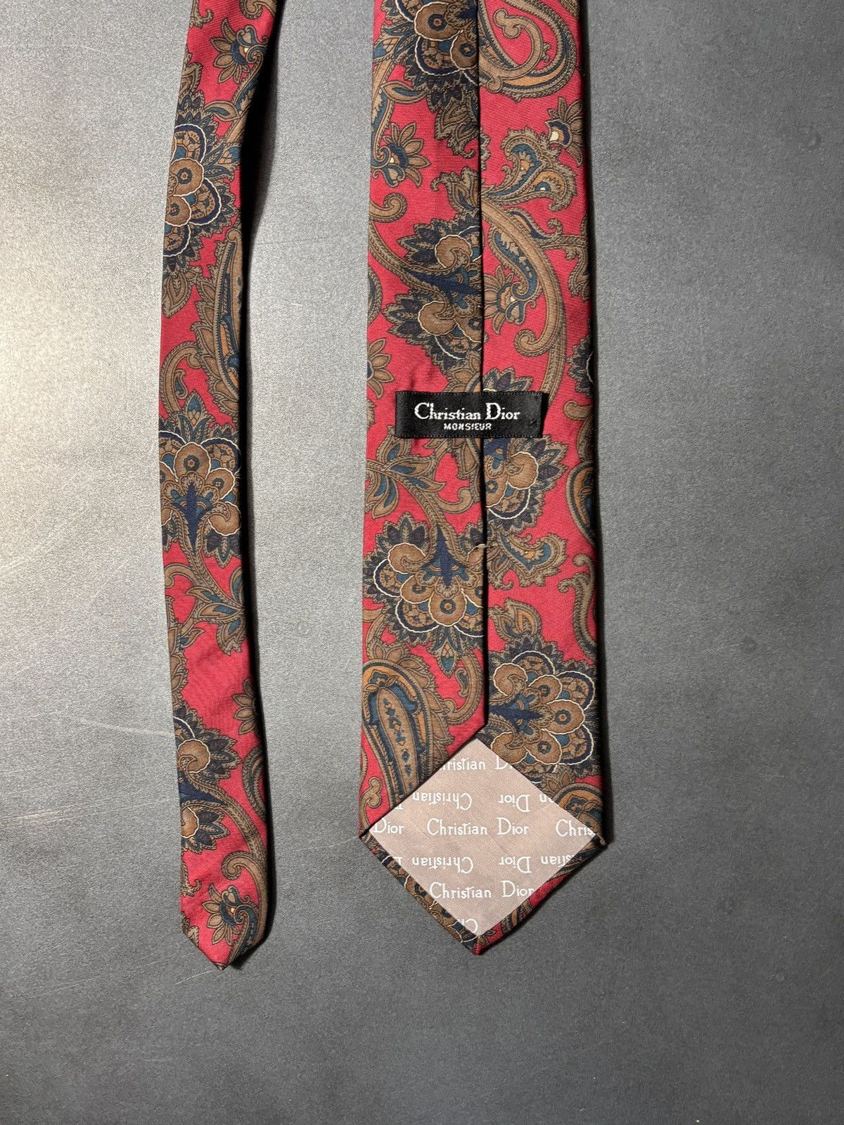 Christian Dior Monsieur Vintage Christian Dior Tie 1990s Silk Necktie Paisley USA Size ONE SIZE - 3 Thumbnail