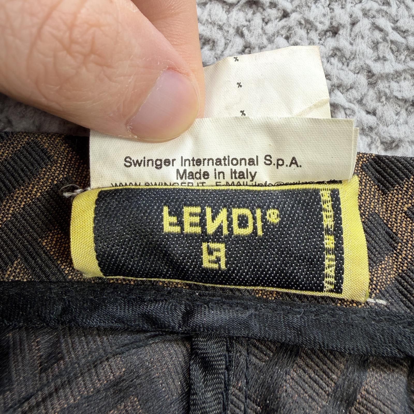 Fendi Fendi FF Monogram Zucca Pants Wide Leg Flare Brown Italy Size 28" / US 6 / IT 42 - 6 Thumbnail