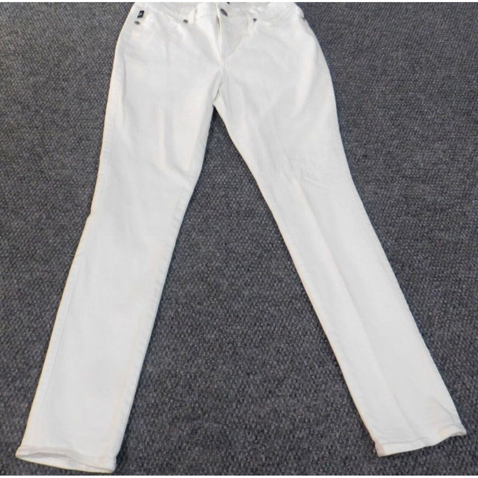 Vintage Rock & Republic Jeans Womens 12 White Berlin Straight Stretch Denim Cotton Regular Inseam 30 in Zipper Classic Size 34" / US 12 / IT 48 - 2 Thumbnail