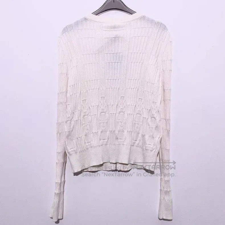 Hermes Hermes White Knit Cardigan Size XXS / US 00 / IT 34 - 2 Thumbnail