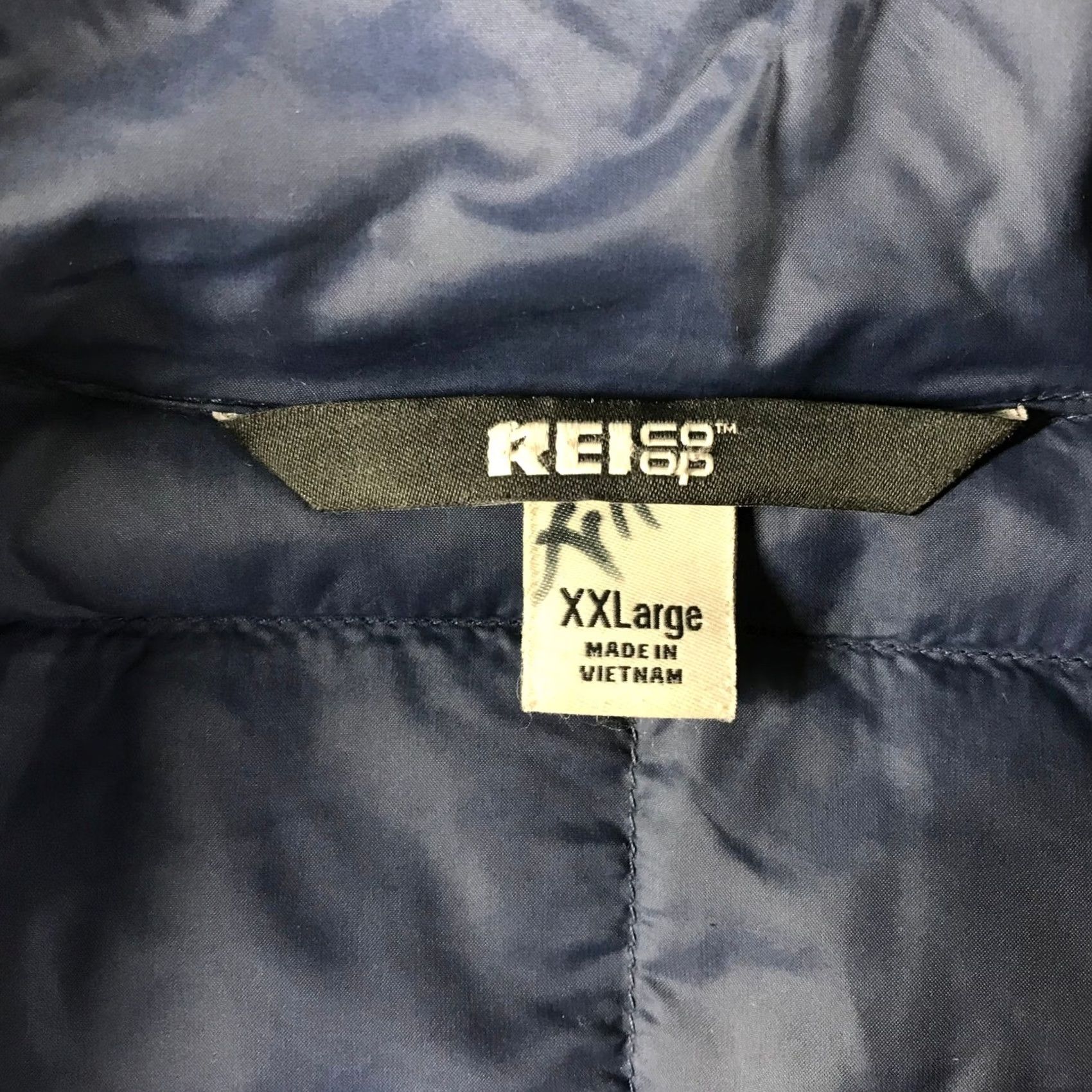 Vintage REI Co-op 650 Down Jacket Mens XXLarge Navy Blue Puffer Quilted Full Zip Coat Size US XXL / EU 58 / 5 - 4 Thumbnail