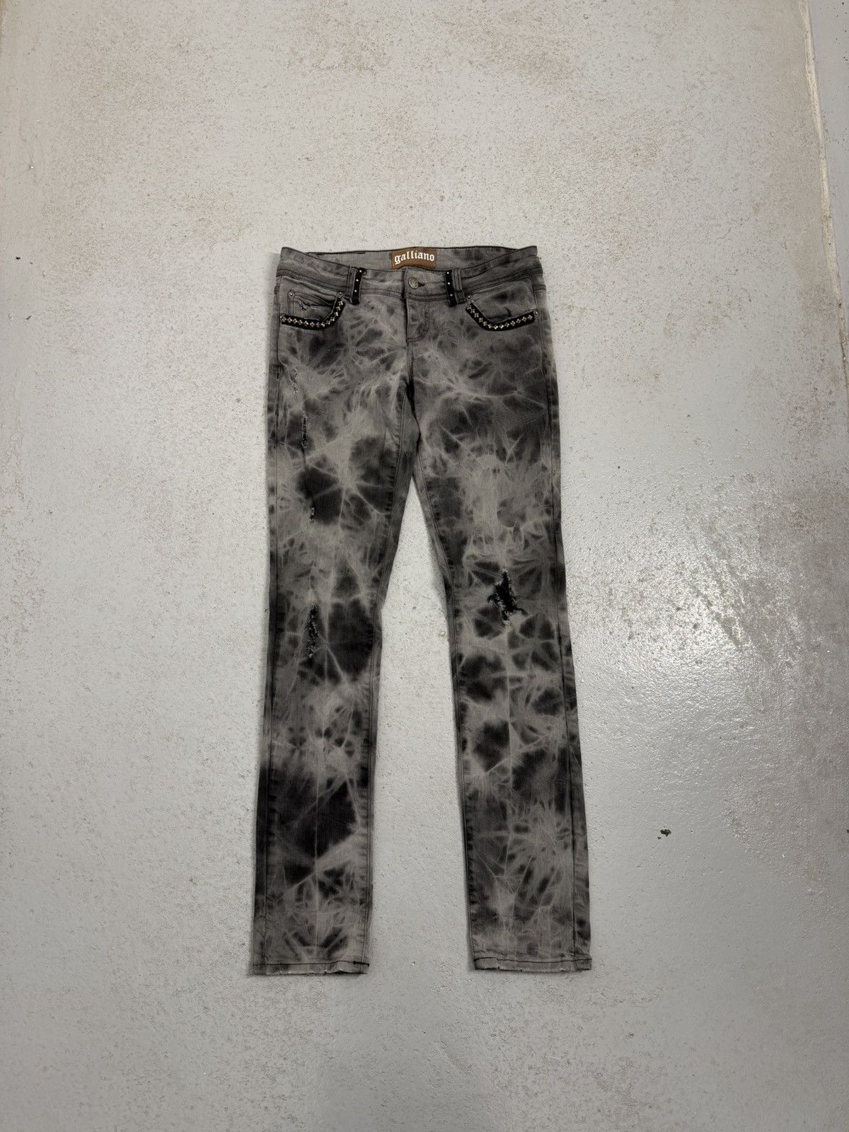 John Galliano Vintage John Galliano Studded Washed Skinny Jeans Unisex Size US 30 / EU 46 - 1 Thumbnail