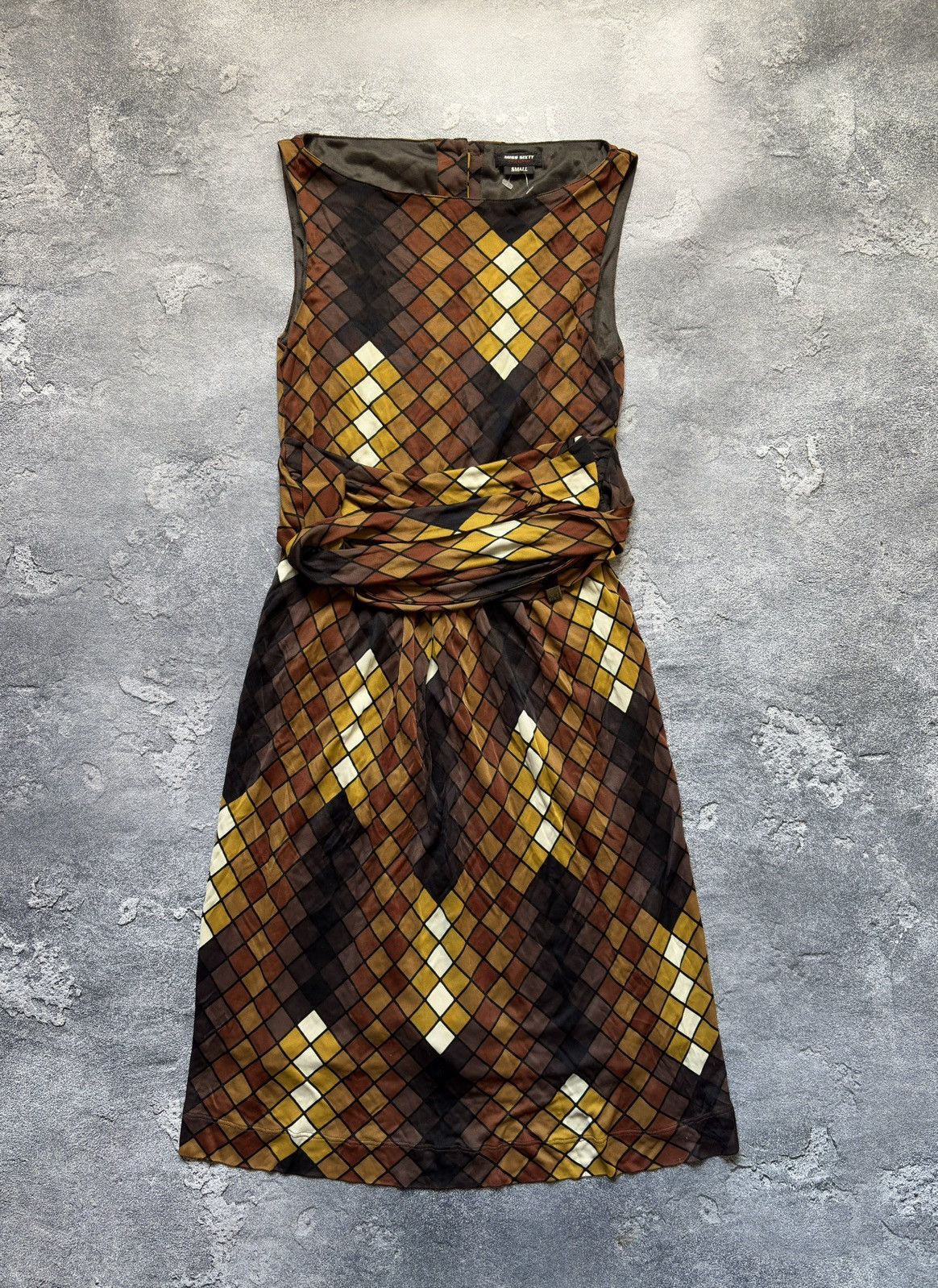 Miss Sixty Crazy Vintage Miss Sixty Y2K Geometric Print Belted Dress Size S / US 4 / IT 40 - 1 Thumbnail