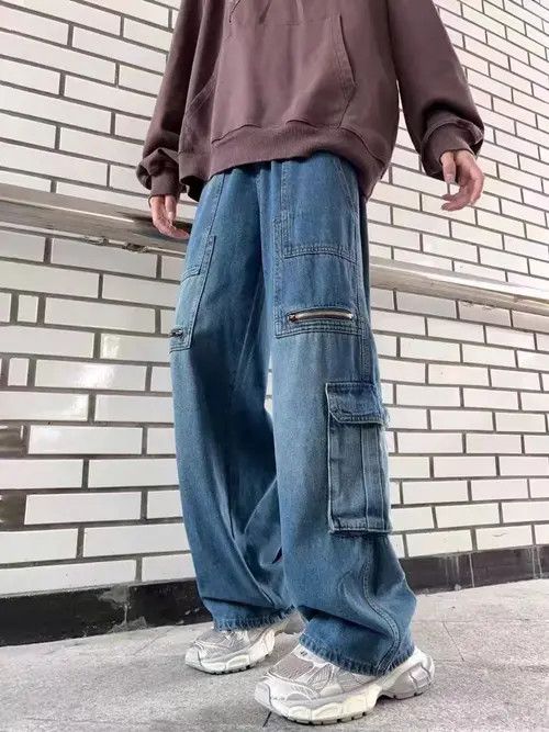 VIBE Vintage Street Hip Hop Punk Large Pocket Workwear Jeans Size US 34 / EU 50 - 6 Thumbnail