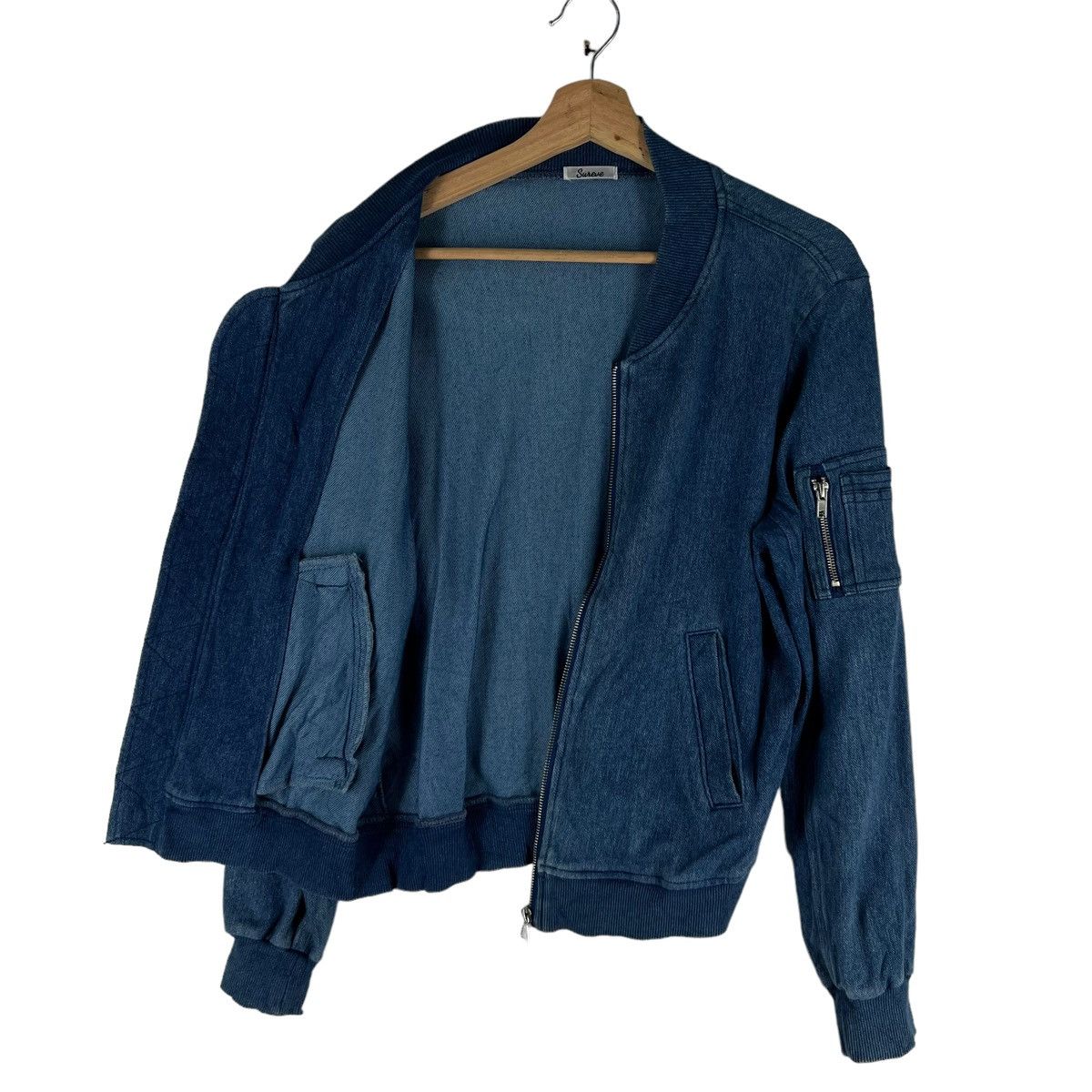 Japanese Brand 🔥VINTAGE DENIM BOMBER JACKET SUREVE ISSEY MIYAKE Size US S / EU 44-46 / 1 - 7 Thumbnail