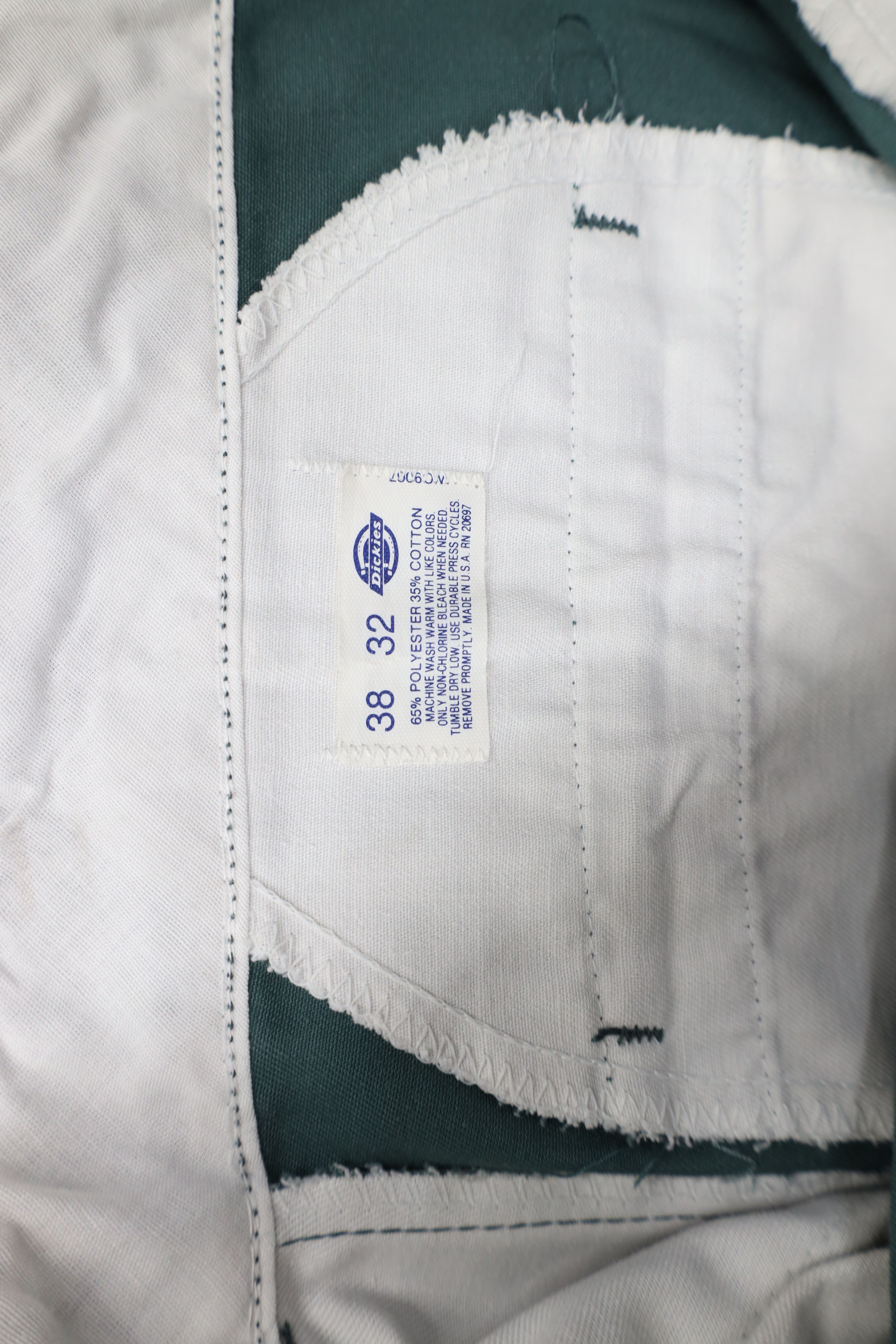 Dickies × Vintage Vintage 90s Dickies Spell Out Wide Leg Work Pants Green USA Size US 38 / EU 54 - 5 Thumbnail