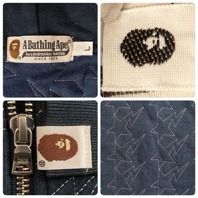 Bape Embroidered BAPE Sta Zip Hoodie NAVY a bathing ape star NIGO Size US L / EU 52-54 / 3 - 7 Thumbnail