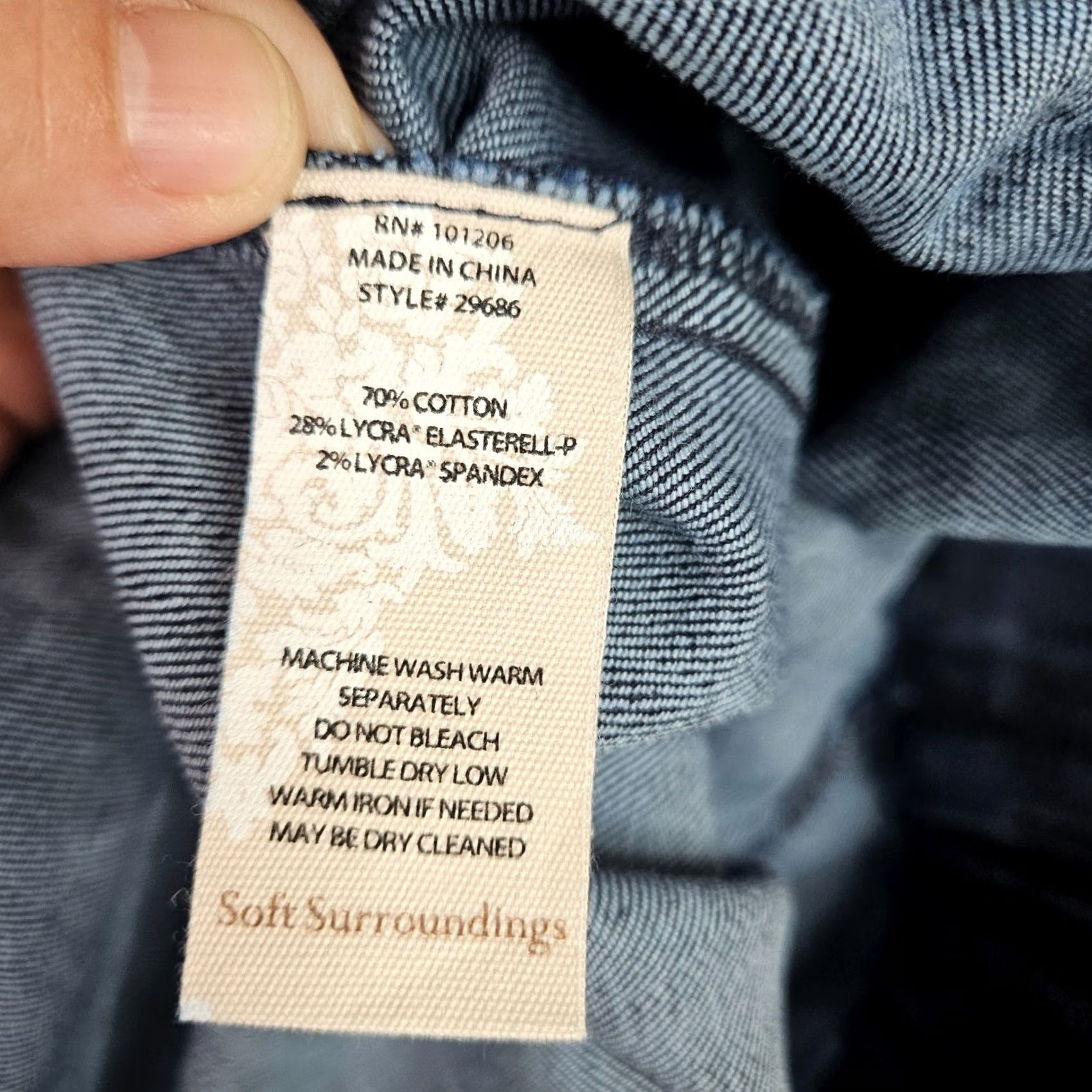 Soft Surroundings Soft Surroundings Jeans Womens XL Dark Wash Pull On Stretch Denim Comfort Fit Regular Rise Blue Casual Jeans Mens Womens Girls etc Size 40" / US 18 - 4 Thumbnail