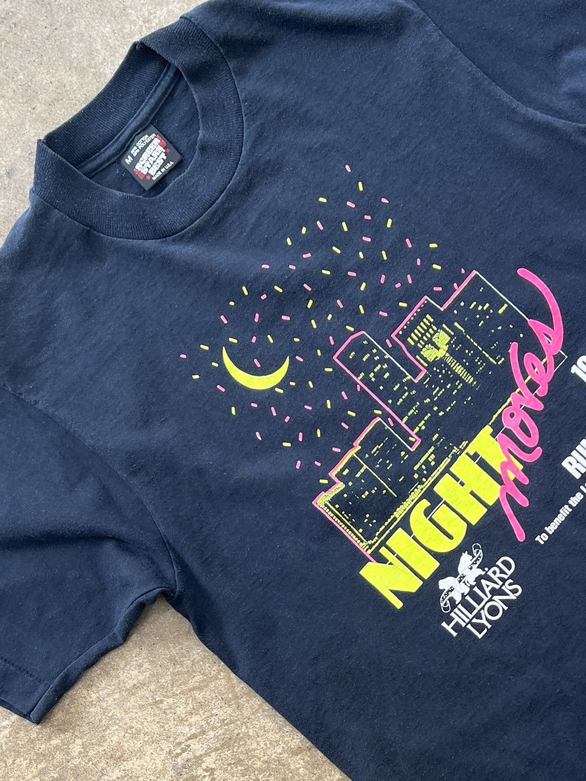 Vintage Vintage 1990 Night Moves Run Walk Neon Stars Tee Medium Size US M / EU 48-50 / 2 - 1 Thumbnail