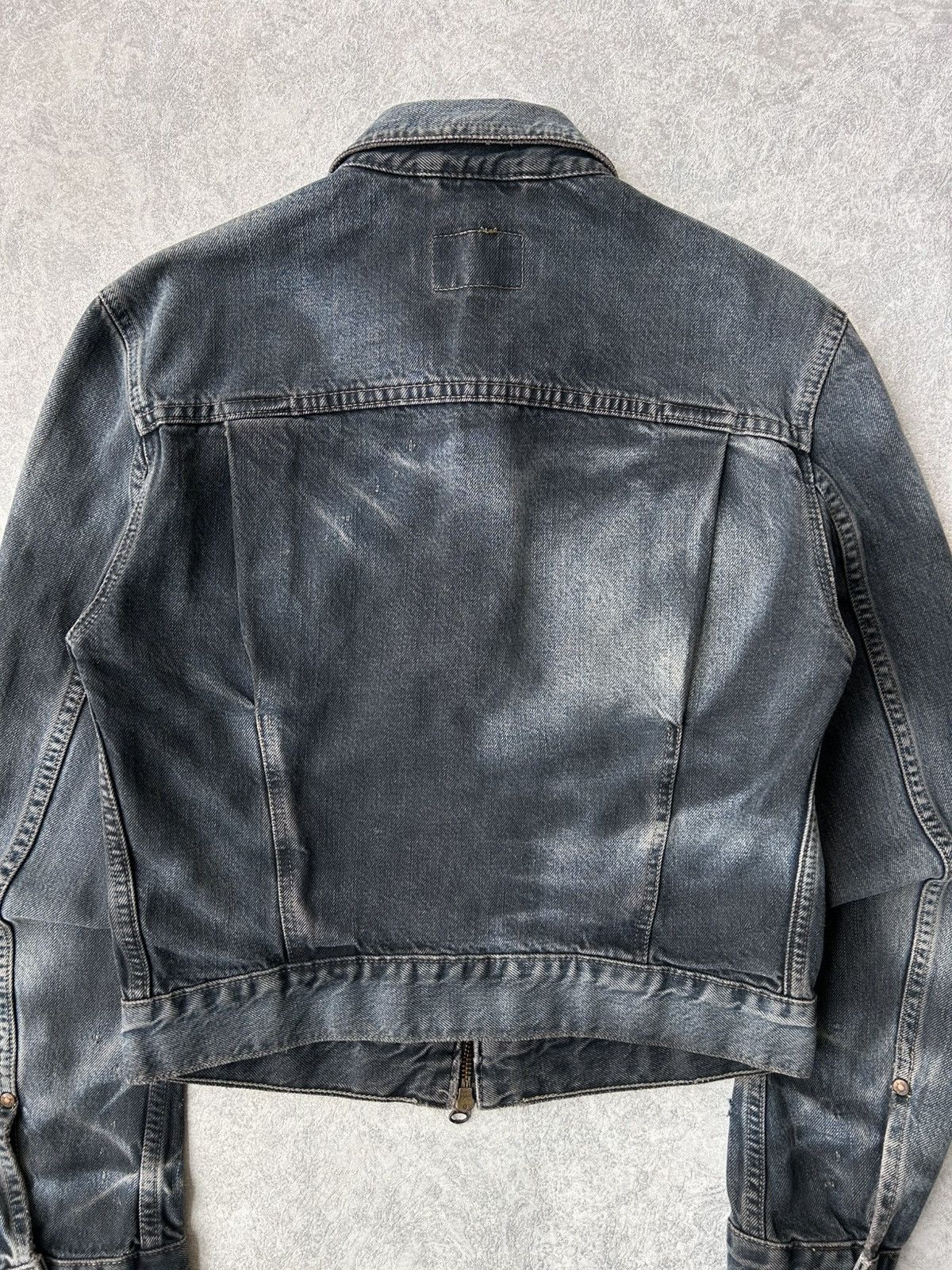 Levi's L.G.B Style Levi’s 73695 Distressed Y2K Full Zip Trucker Size M / US 6-8 / IT 42-44 - 9 Thumbnail