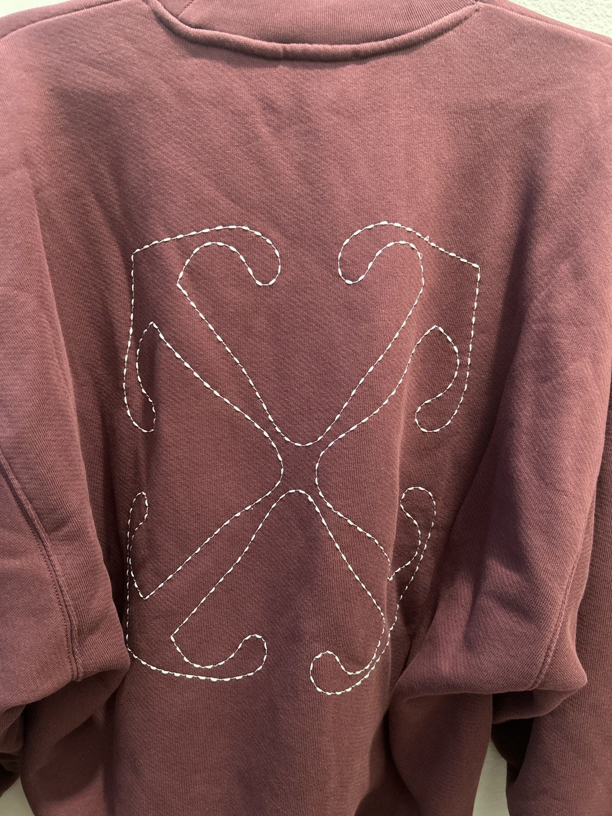 Off-White Off-White Burgundy Arrow Crewneck Rare!! Size S / US 4 / IT 40 - 7 Thumbnail