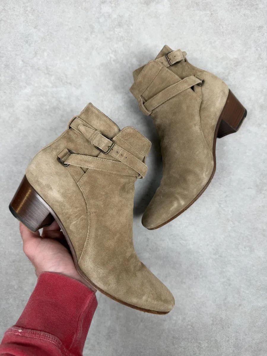 Saint Laurent Paris AW2013 Saint Laurent Beige Suede Leather Ankle Boots Size US 7.5 / IT 37.5 - 1 Thumbnail