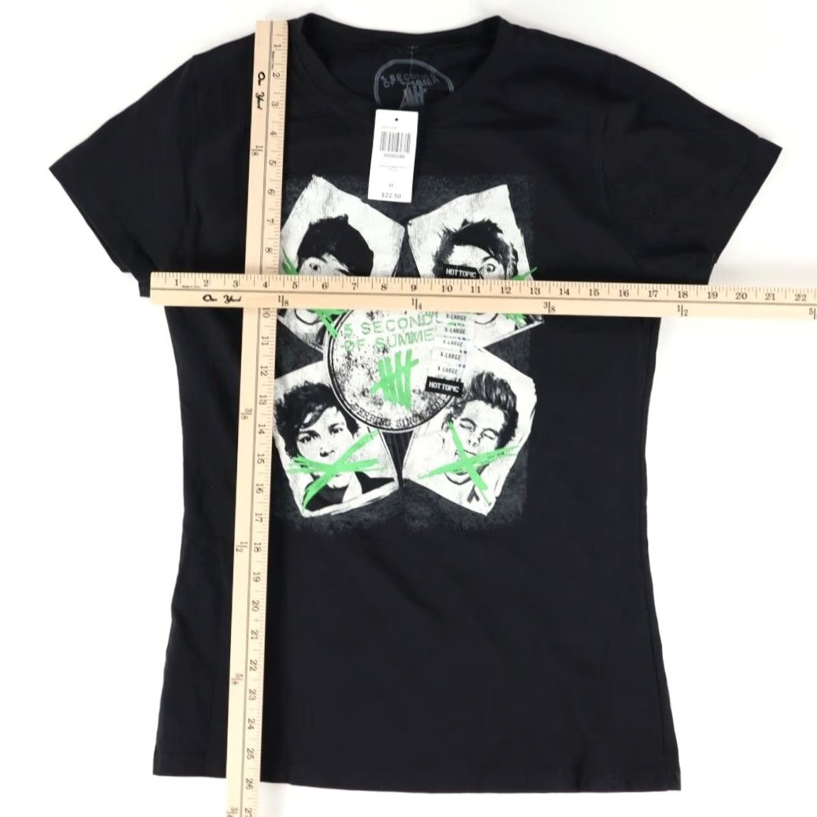 Hot Topic Hot Topic 5 Seconds of Summer Solid T-Shirt Black Women's XL Shirt Size XL / US 12-14 / IT 48-50 - 3 Thumbnail