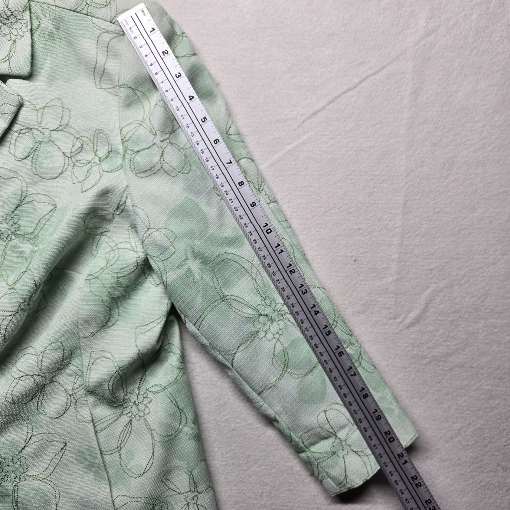 Vintage Alfred Dunner Floral Green Jacket Women Full Zip Cotton Size 16 Size XXL / US 16-18 / IT 52-54 - 6 Thumbnail