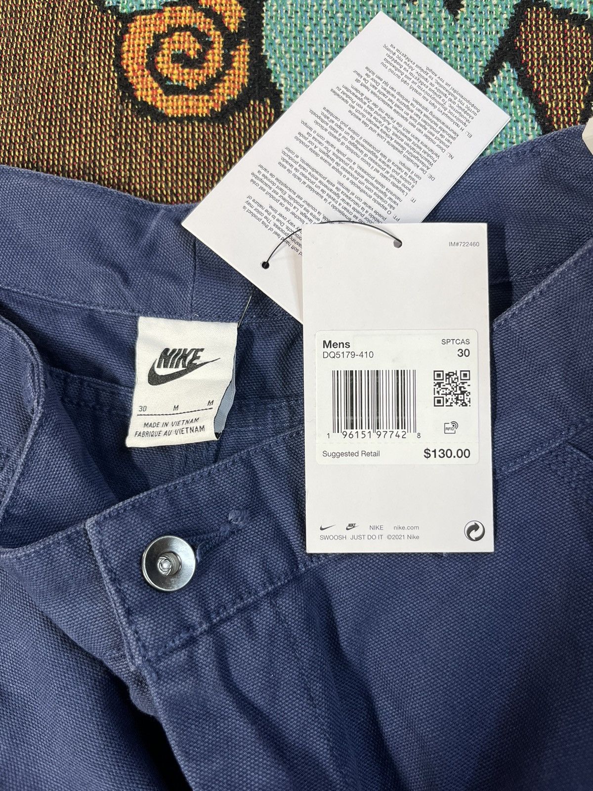 Nike Double Knee Canvas Utility Carpenter Pants Mens Size 30