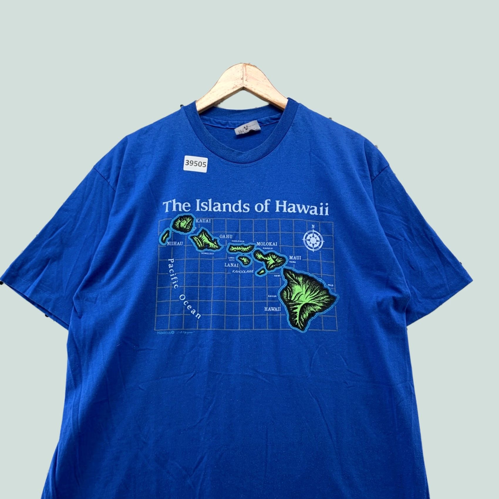 Hanes VINTAGE Hanes Hawaii Shirt Mens XL Blue 80s Maui Map 80s Beach Graphic Print T-Shirt Size US XL / EU 56 / 4 - 1 Thumbnail