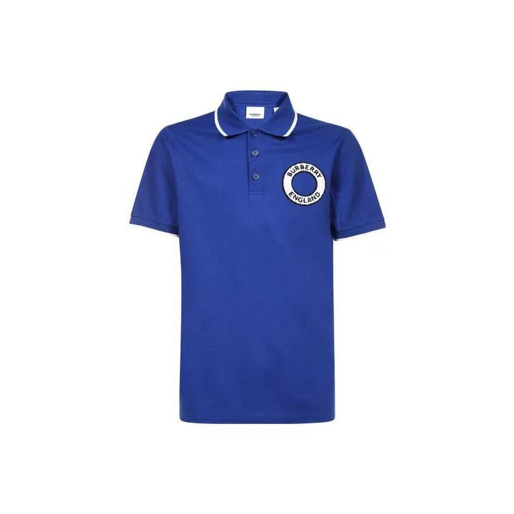 Burberry Burberry Burberry Men's Blue Cotton Short Sleeve Polo-2507 Size US XL / EU 56 / 4 - 2 Thumbnail