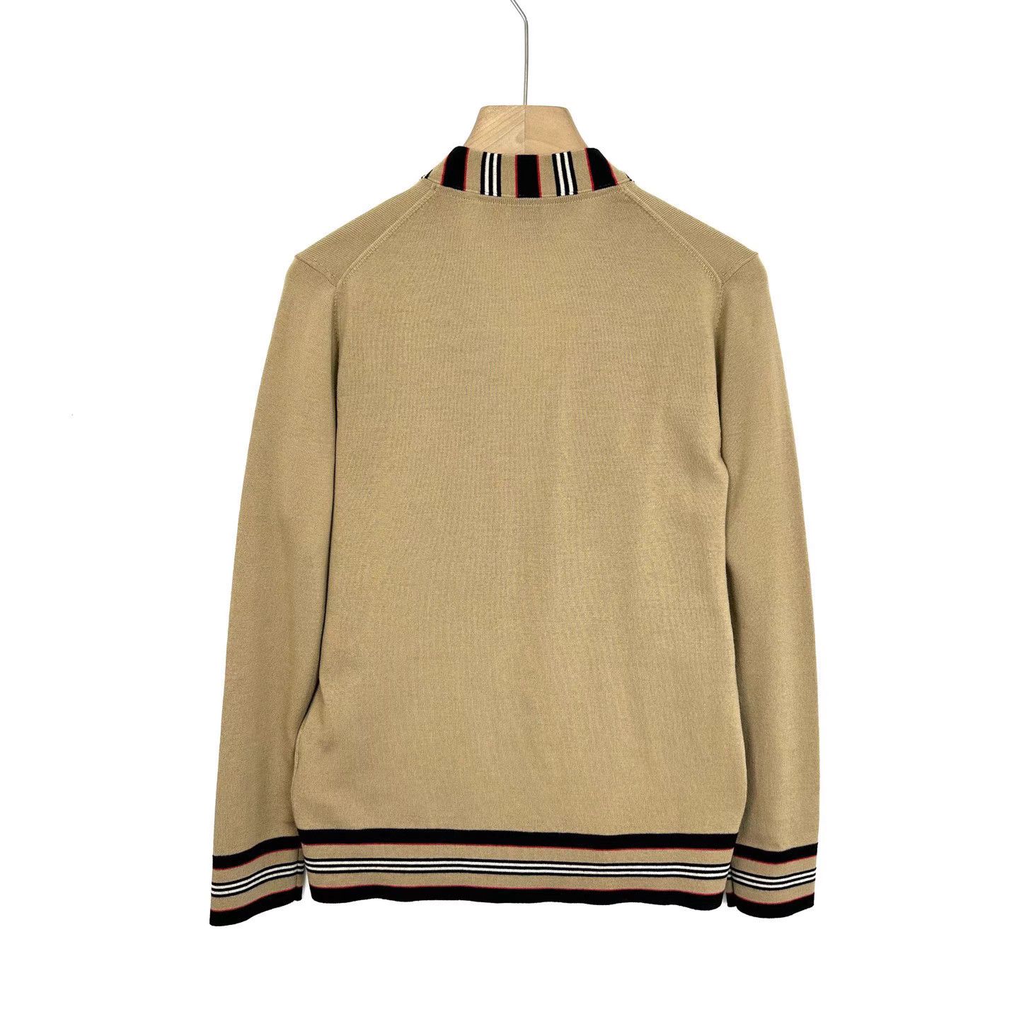 Burberry Burberry Khaki Striped Panel Knit Cardigan K12 Size M / US 6-8 / IT 42-44 - 2 Thumbnail