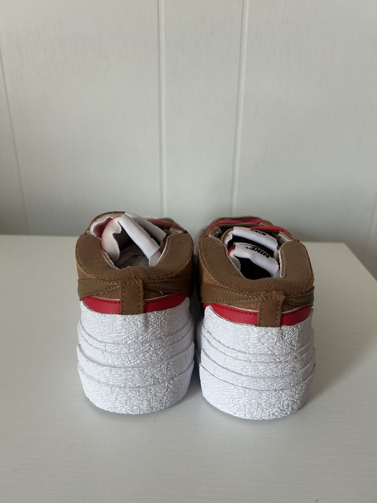 Nike × Sacai Nike Sacai Blazer Low British Tan / University Red Size US 6.5 / EU 39-40 - 4 Thumbnail