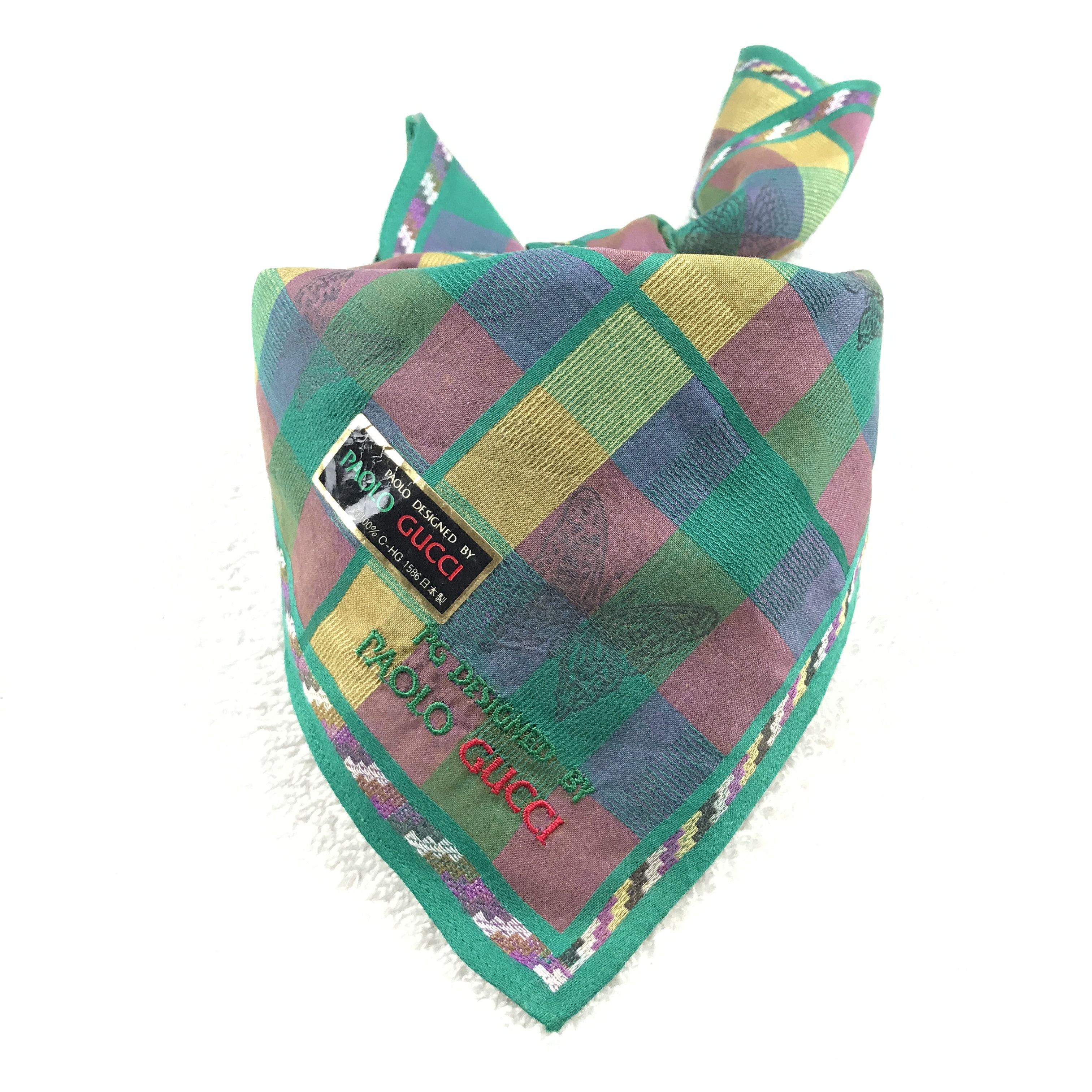 Paolo Gucci × Vintage Vintage Paolo Gucci Bandana Neckerchief Handkerchief Size ONE SIZE - 4 Thumbnail