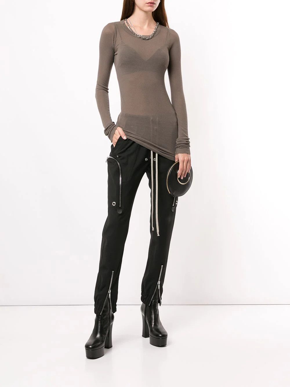Rick Owens NEW F/W21 GETHSEMANE Black Bauhaus Zip Detail Cargo Pants Size 32" / US 10 / IT 46 - 4 Thumbnail