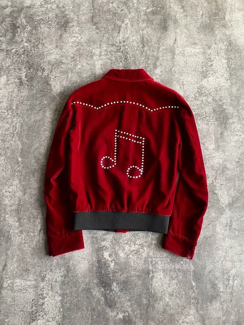 Saint Laurent Paris Saint Laurent Paris Red Velvet Sequin Note Jacket Size US XS / EU 42 / 0 - 1 Thumbnail