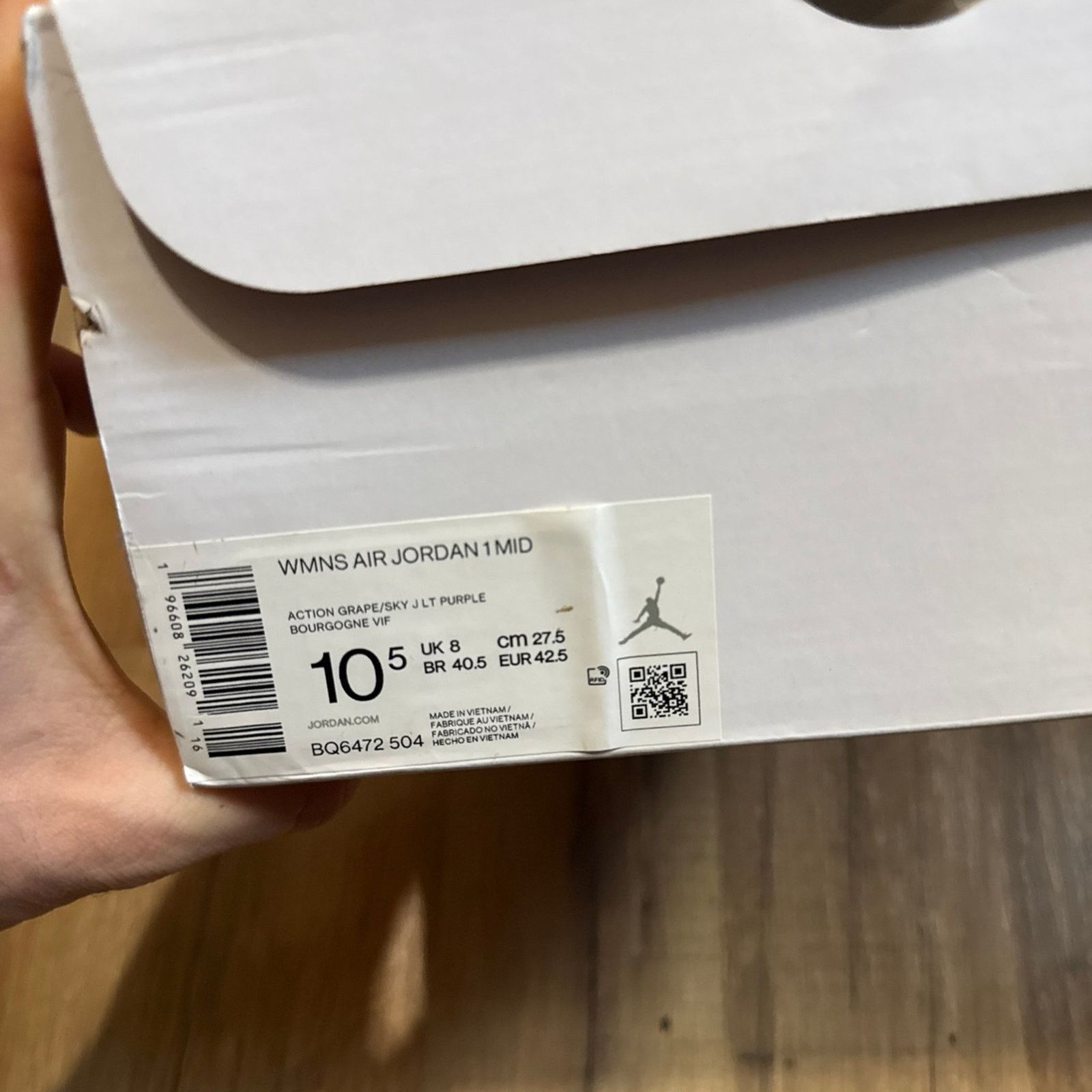 Jordan Brand Jordan 1 Mid Action Grape Light Purple Size US 9 / EU 42 - 11 Thumbnail