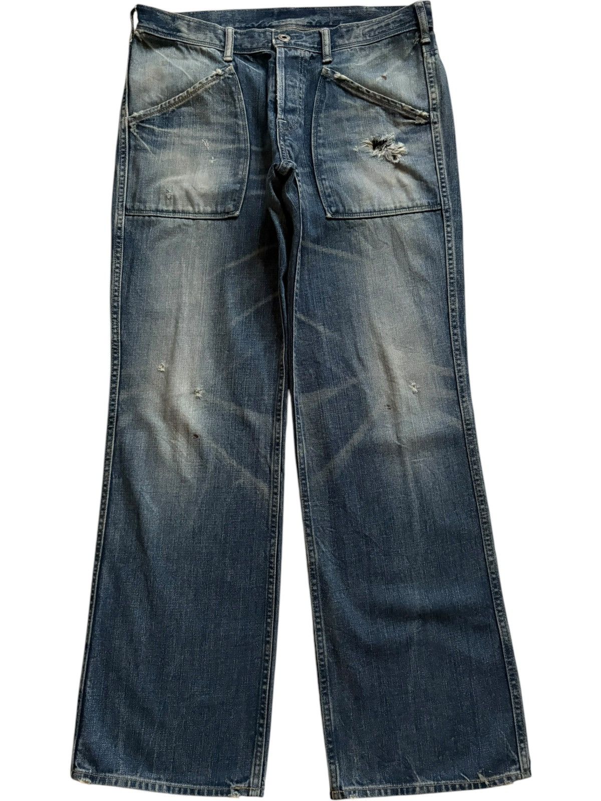 Japanese Brand × Spellbound Vintage Japanese Spellbound Mud Wash Distressed Baggy Jeans Size US 34 / EU 50 - 1 Thumbnail