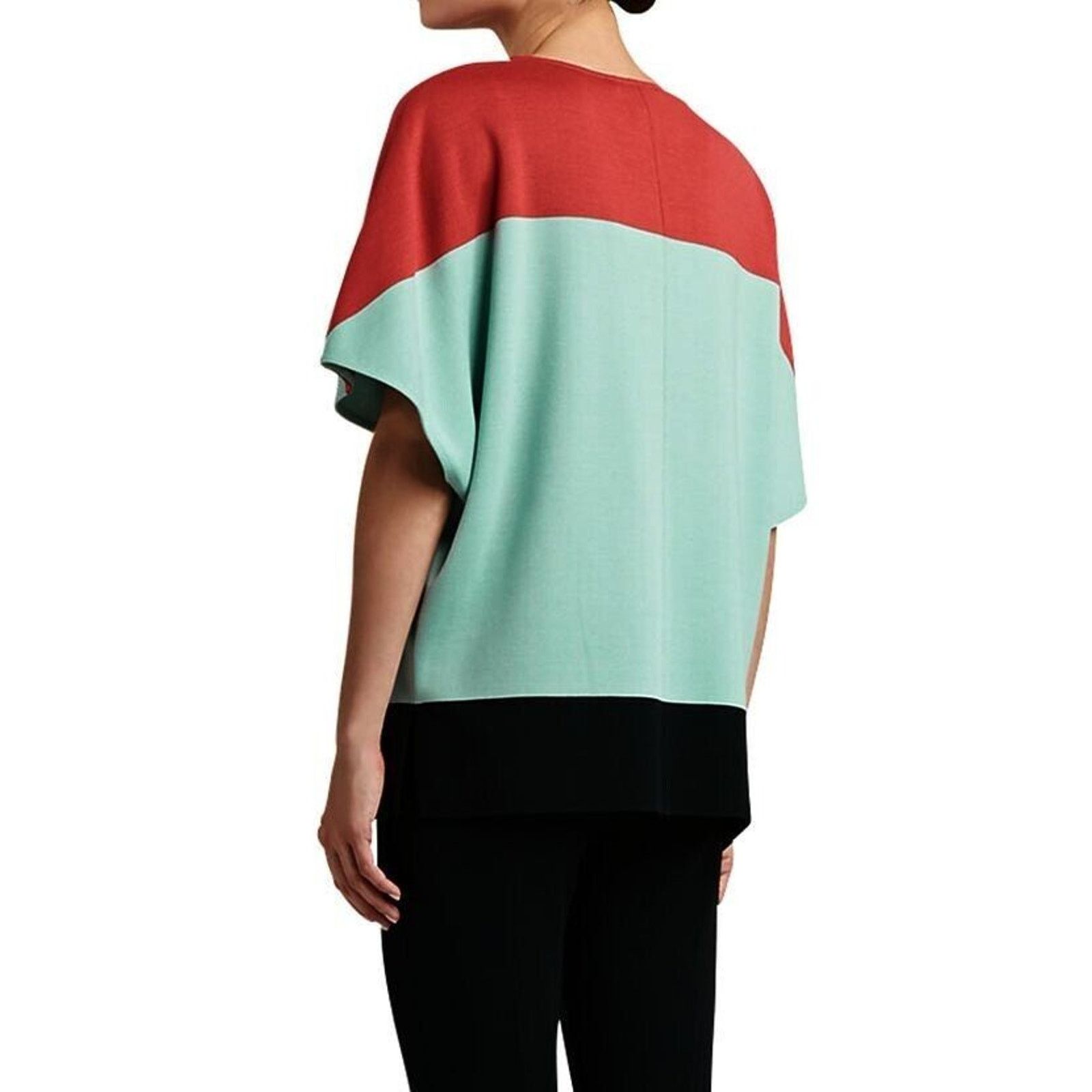 St. John ST JOHN Milano Colorblock Batwing Cardigan Sweater Sz M $350 Size M / US 6-8 / IT 42-44 - 5 Thumbnail