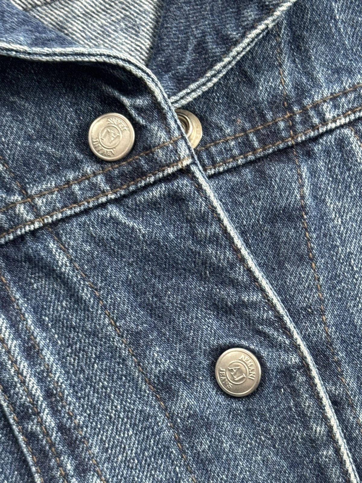 Armani Armani Jeans vintage retro denim indigo jacket track bomber Size S / US 4 / IT 40 - 6 Thumbnail