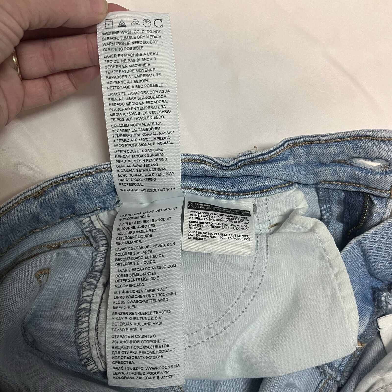 Levi's levis 711 skinny jeans Azure Trashed White Indigo Light Wash Size 26" / US 2 / IT 38 - 12 Thumbnail