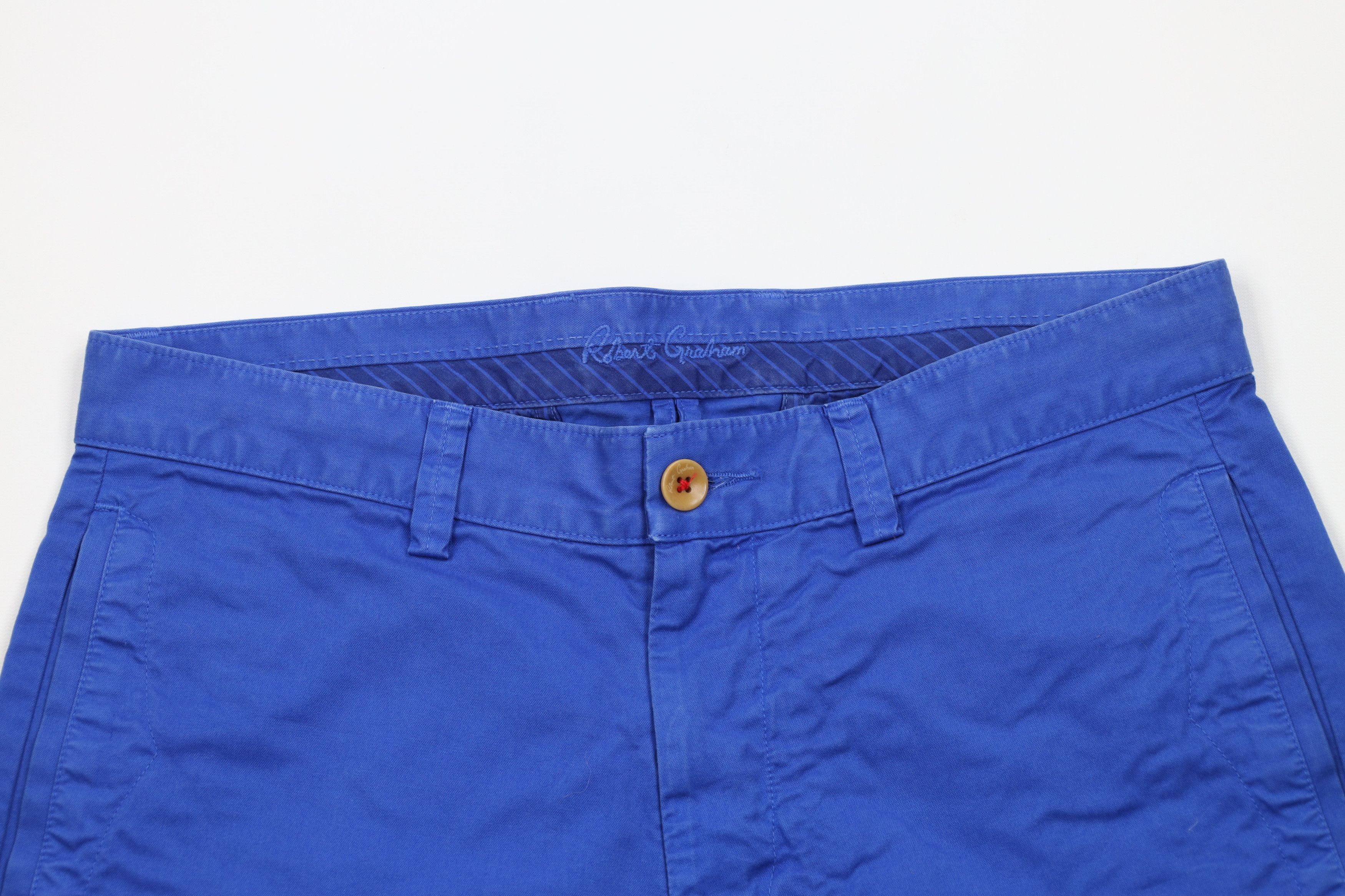 Robert Graham × Vintage Robert Graham Above Knee Front Golf Chino Shorts Blue Cotton Size US 30 / EU 46 - 2 Thumbnail