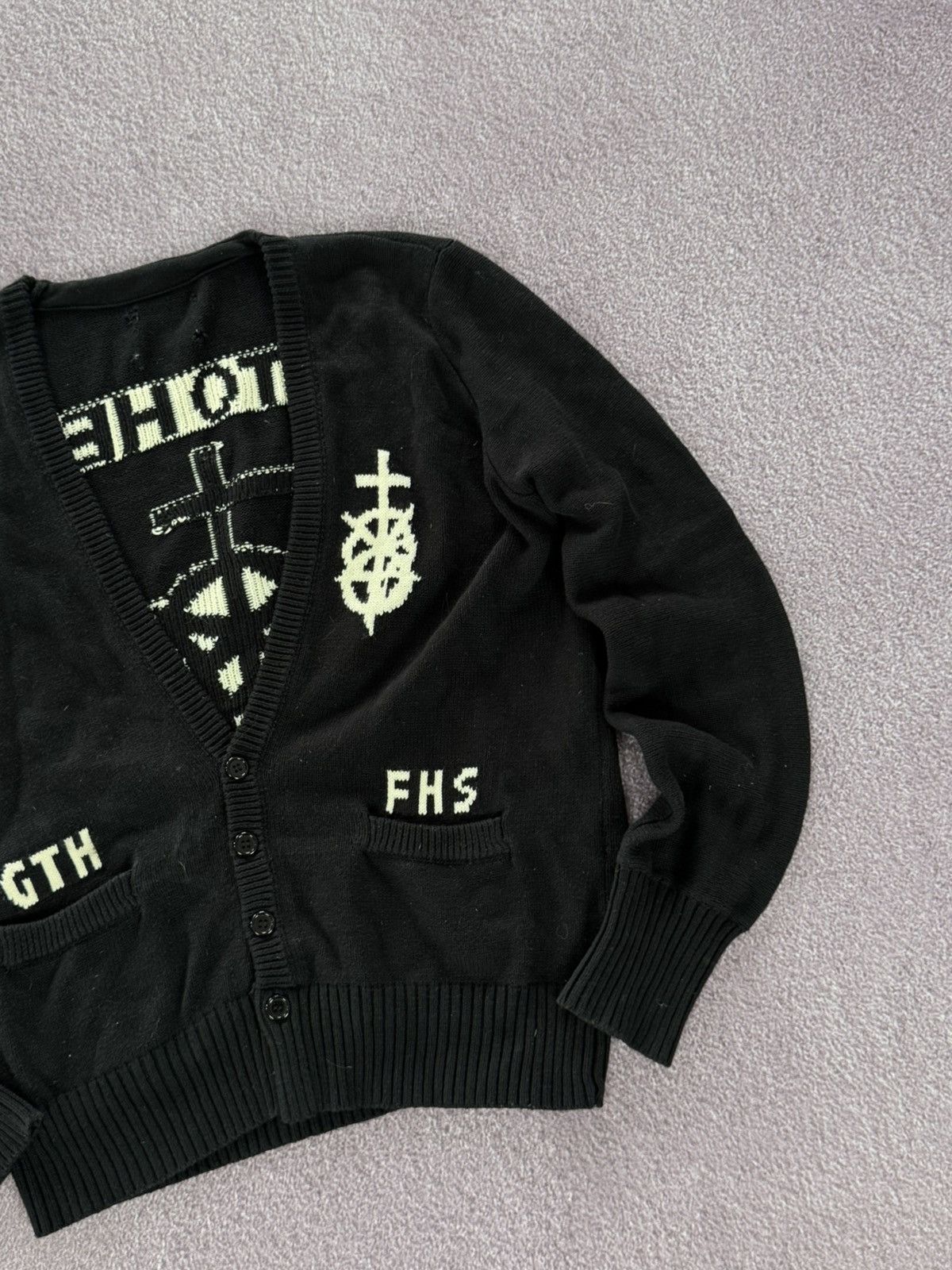 Other Vintage Goth Style Grunge Vibe Knit Sweater Cardigan Size M / US 6-8 / IT 42-44 - 9 Thumbnail