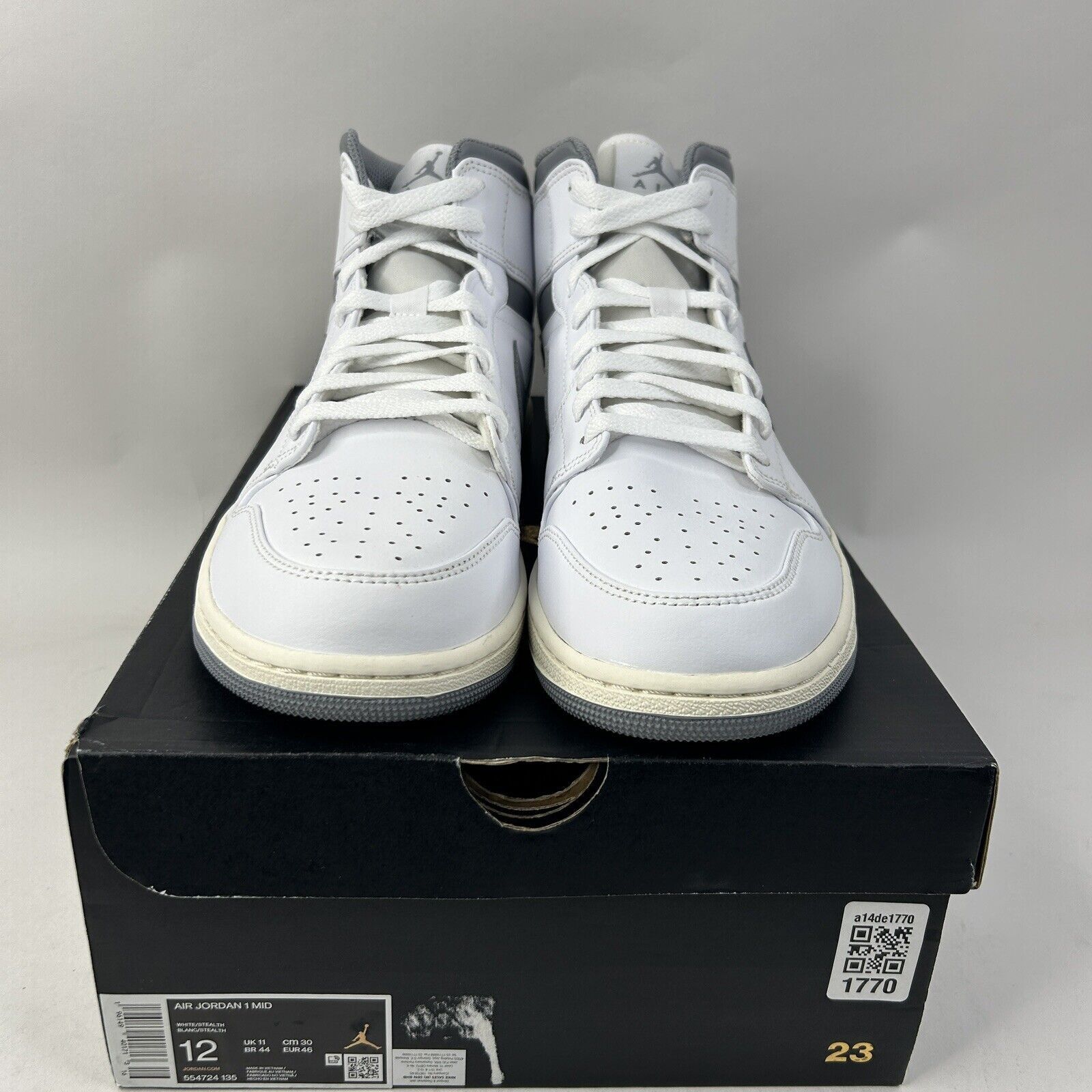 Nike Nike Air Jordan 1 Mid Retro “Neutral Grey” 2024 Size US 12 / EU 45 - 2 Thumbnail